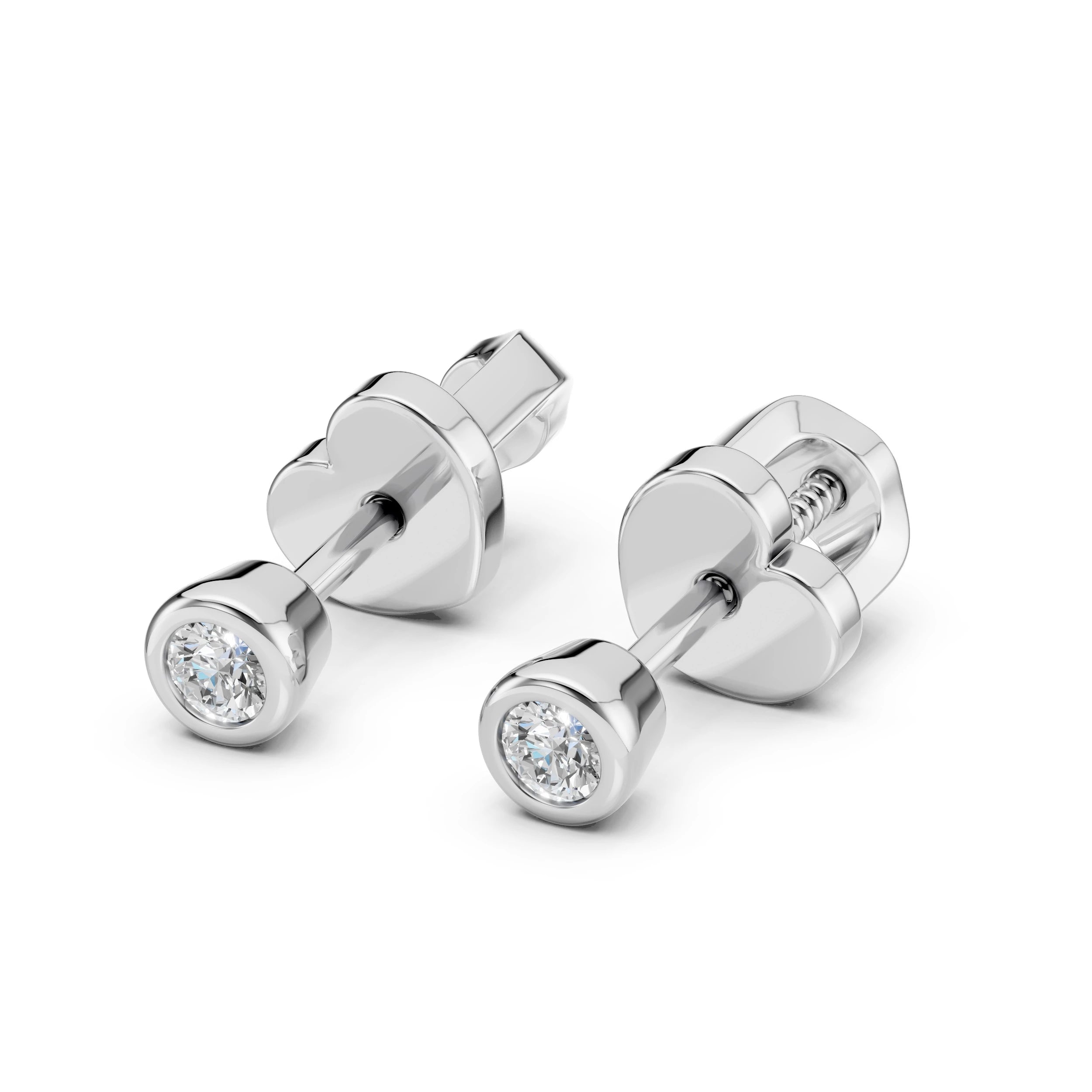 Cercei din Aur cu Diamante Rotunde Briliant 0.09 CT