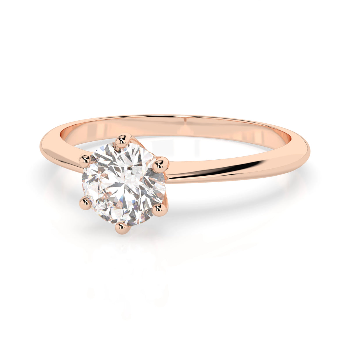 Inel de Logodnă Solitaire din Aur, Diamant Rotund Briliant 0,50 CT