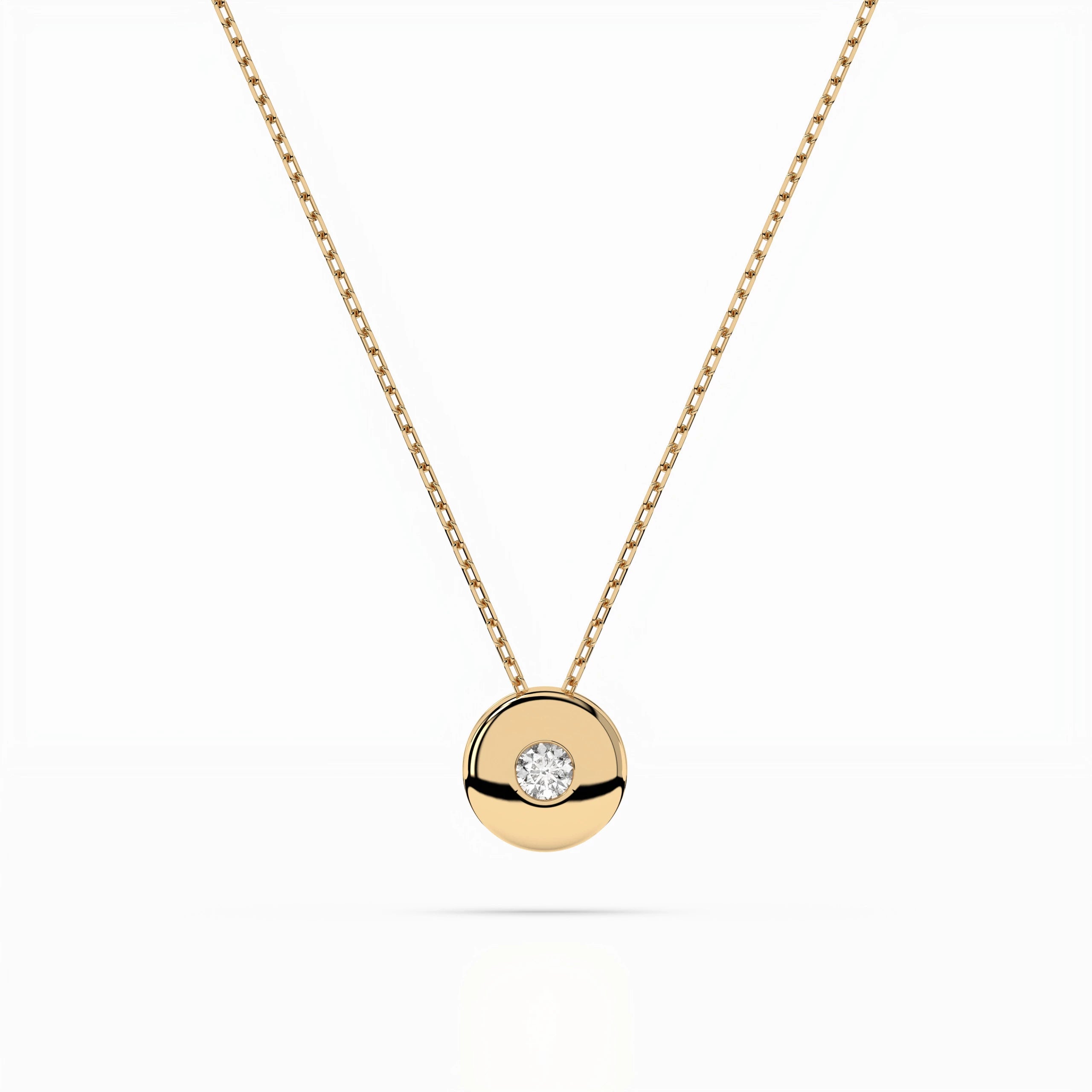 Colier din Aur cu Diamant Rotund Briliant 0.04 CT
