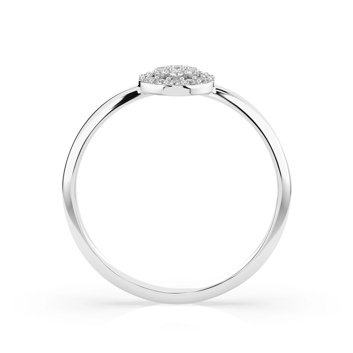 Inel din Aur cu Diamante, Forma Rotund Briliant, 0,15 CT