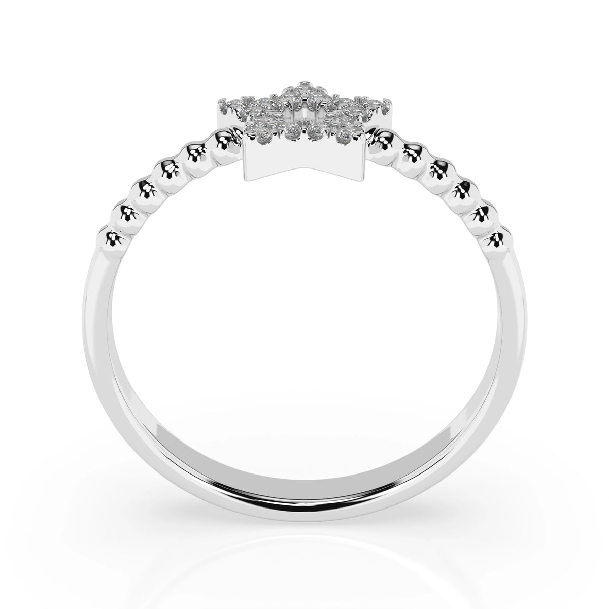 Inel din Aur cu Diamante, Forma Rotund Briliant, 0,09 CT