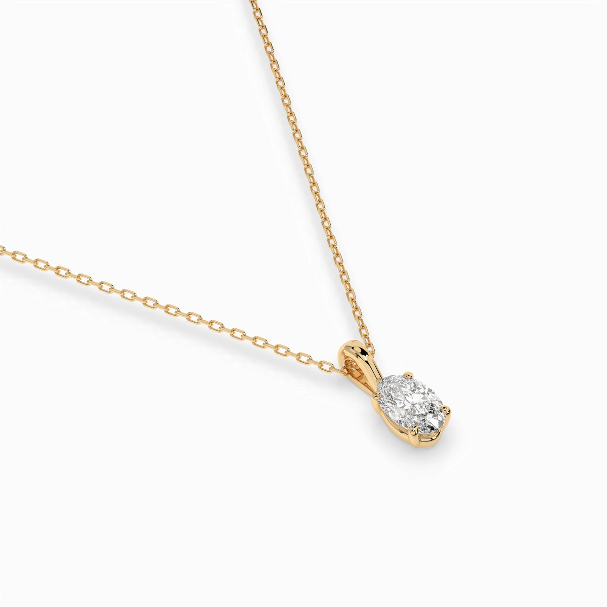 Colier din Aur cu Diamant, Forma Oval, 0,30 CT