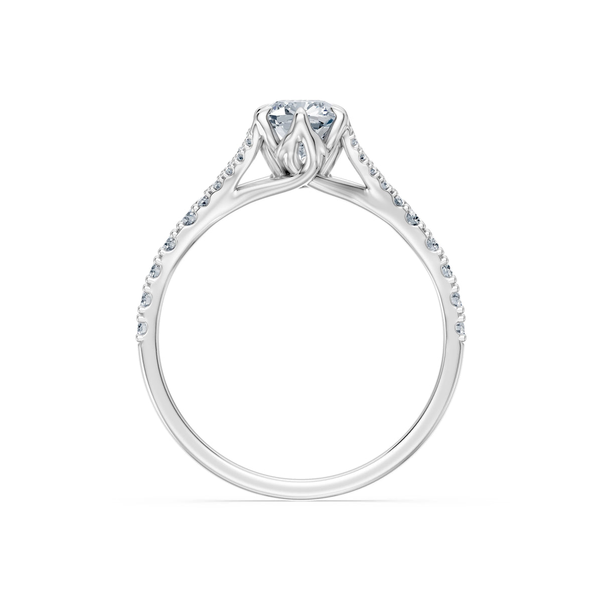 Inel de Logodnă din Aur cu Diamant Central Cushion și Diamante Laterale 1,29 CT