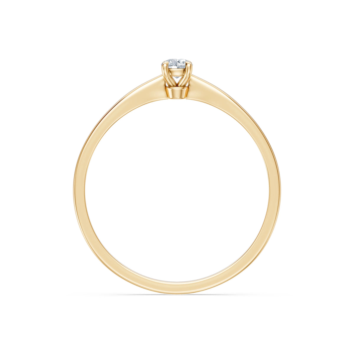 Inel de Logodnă Solitaire din Aur, Diamant Rotund Briliant 0,10 CT