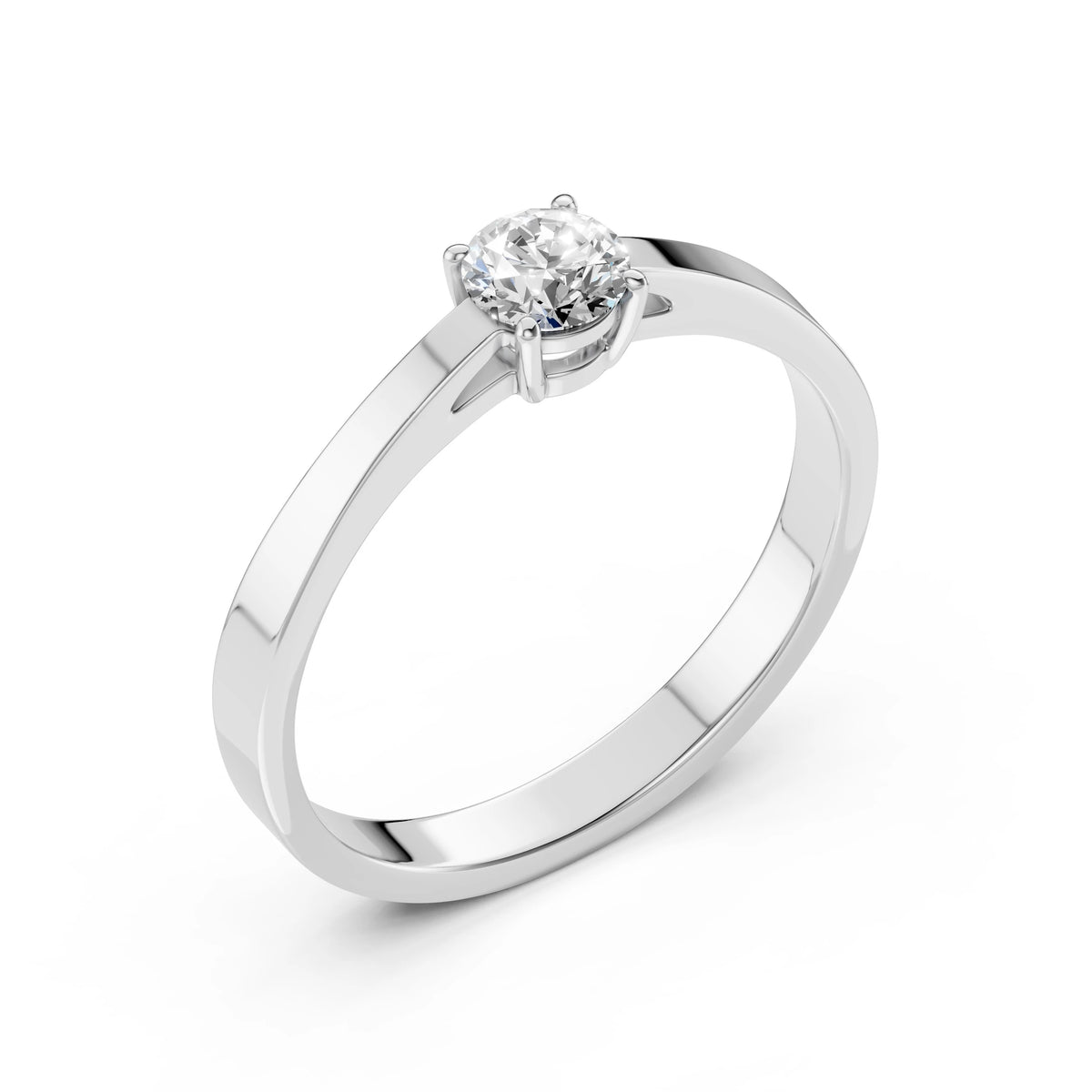 Inel de Logodnă Solitaire din Aur, Diamant Rotund Briliant 0,35 CT