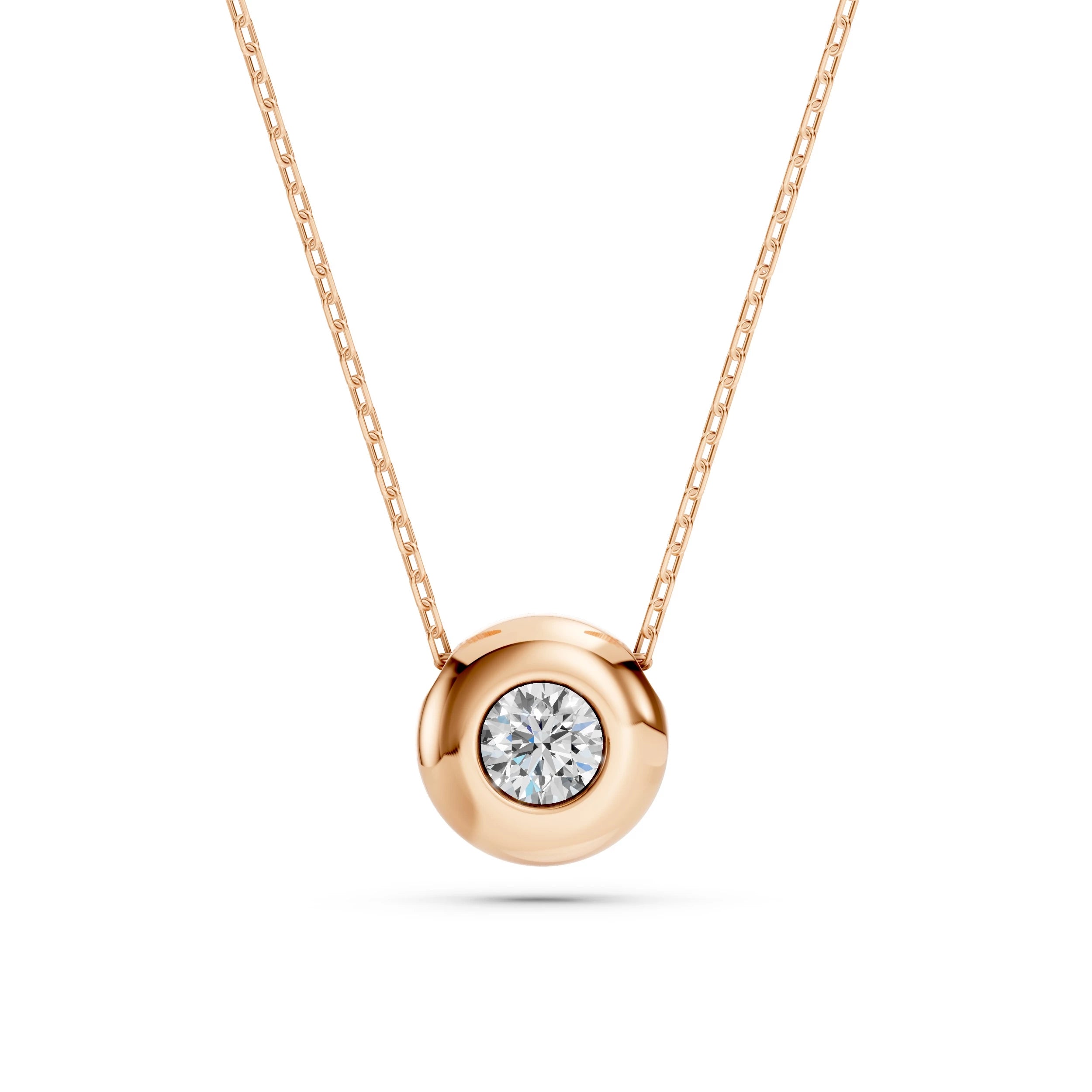 Colier din Aur cu Diamant Rotund Briliant 0.15 CT
