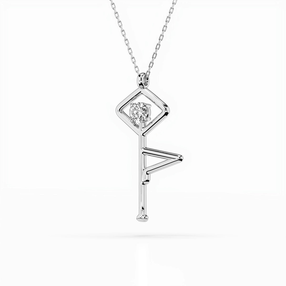Colier din Aur cu Diamant, Forma Rotund Briliant, 0,10 CT