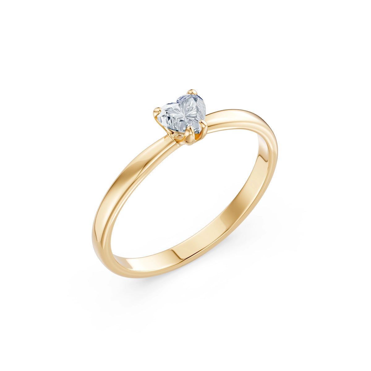 Inel de Logodnă Solitaire din Aur, Diamant Inimă 0,30 CT