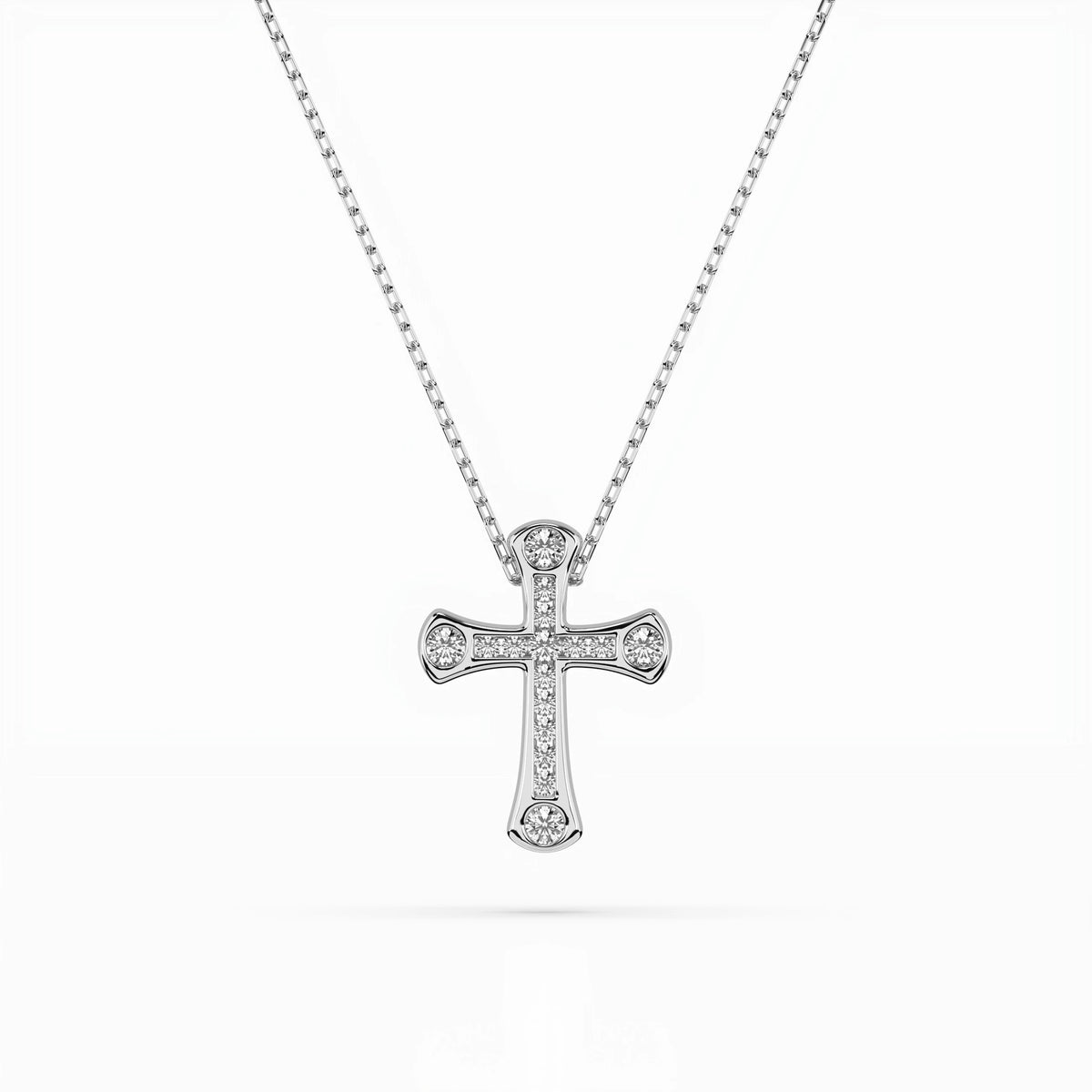 Colier din Aur cu Diamante, Forma Rotund Briliant, 0,13 CT