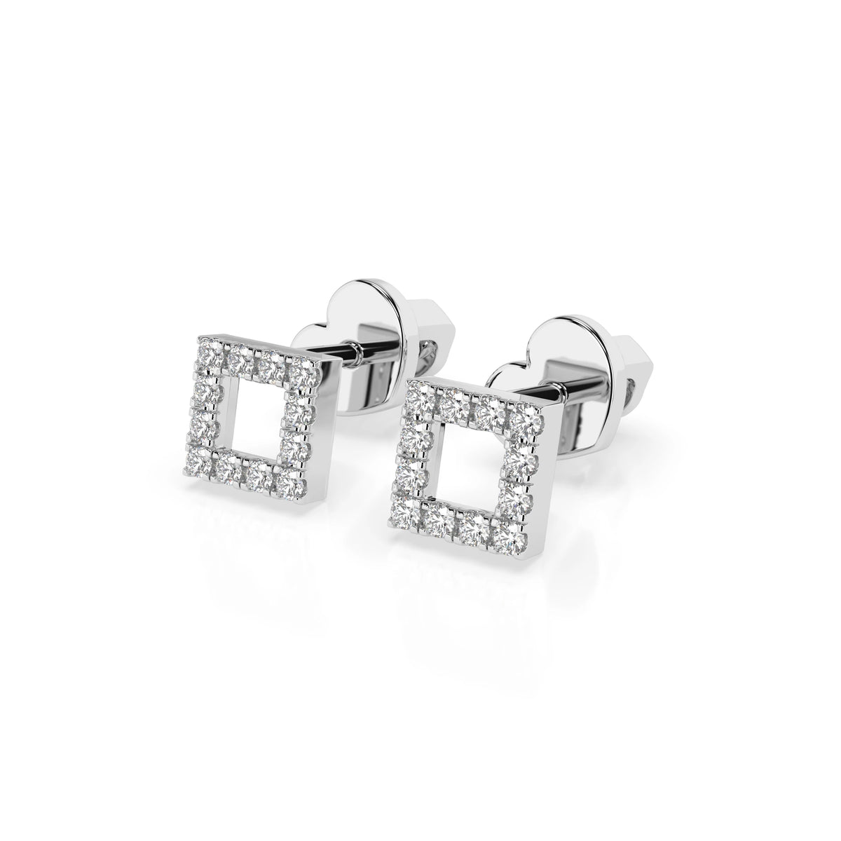 Cercei din Aur cu Diamante Rotunde Briliant 0.14 CT