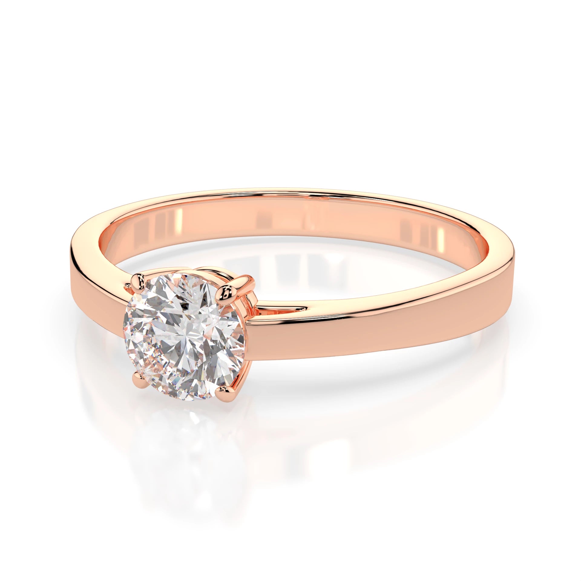 Inel de Logodnă Solitaire din Aur, Diamant Rotund Briliant 0.50 CT