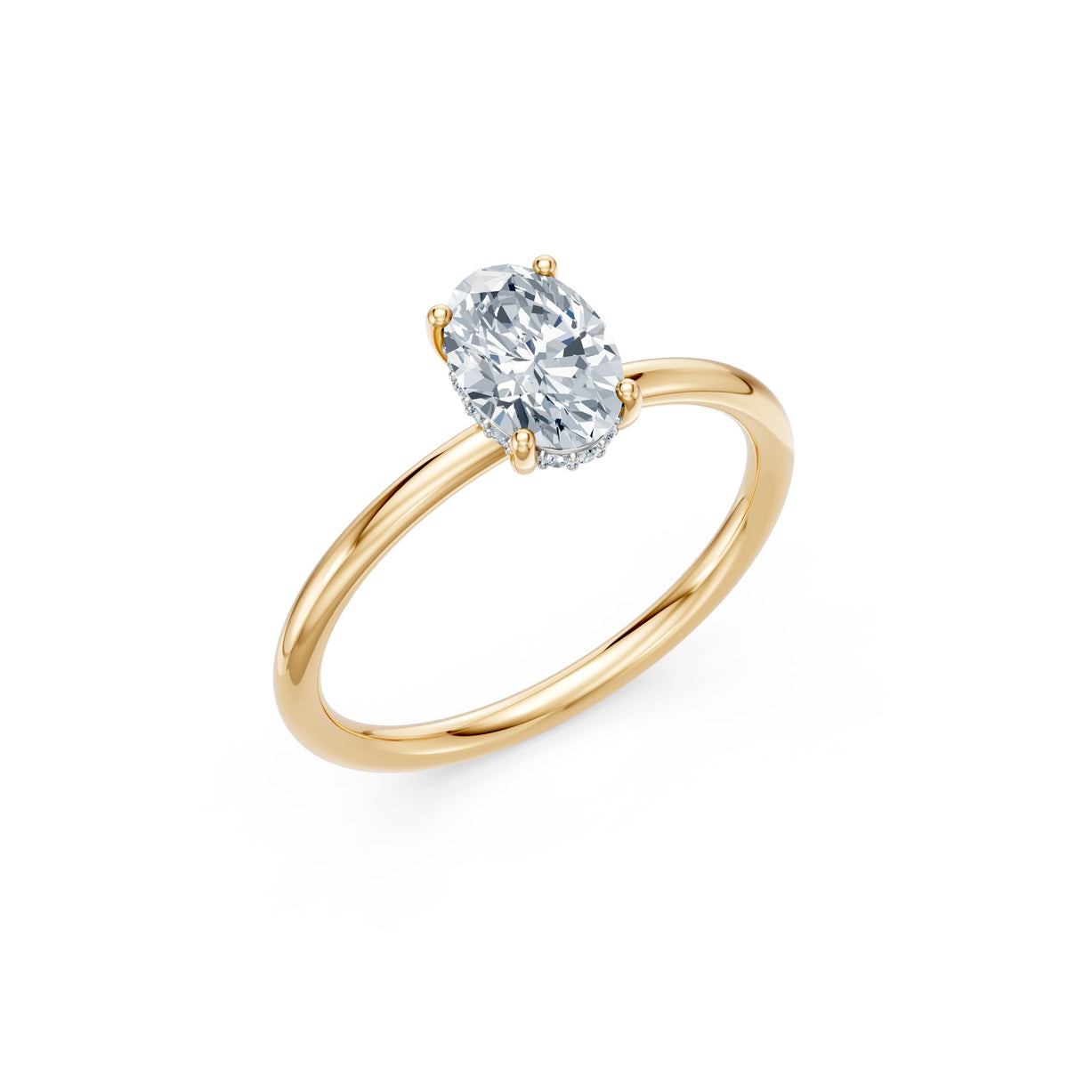 Inel de Logodnă Solitaire din Aur, Diamant Oval 1,00 CT