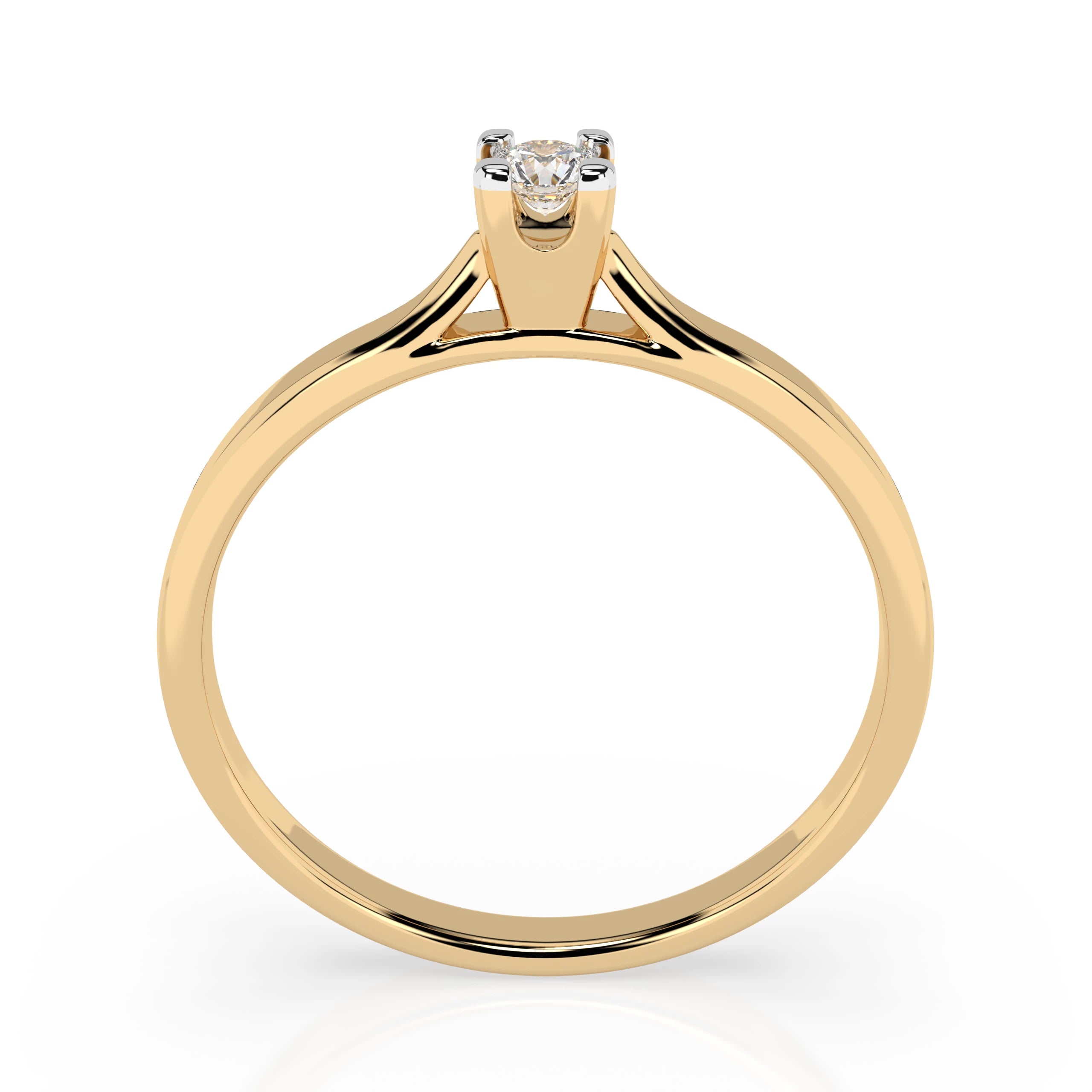 Inel de Logodnă Solitaire din Aur, Diamant Rotund Briliant 0.06 CT