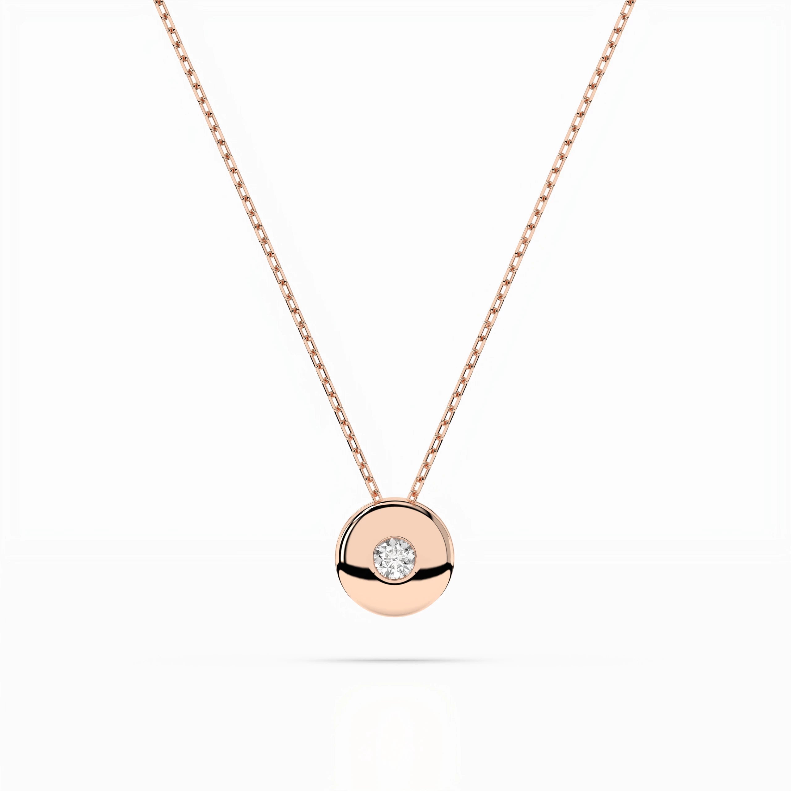 Colier din Aur cu Diamant Rotund Briliant 0.04 CT