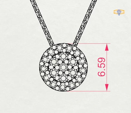 Colier din Aur cu Diamante Rotunde Briliant 0.15 CT