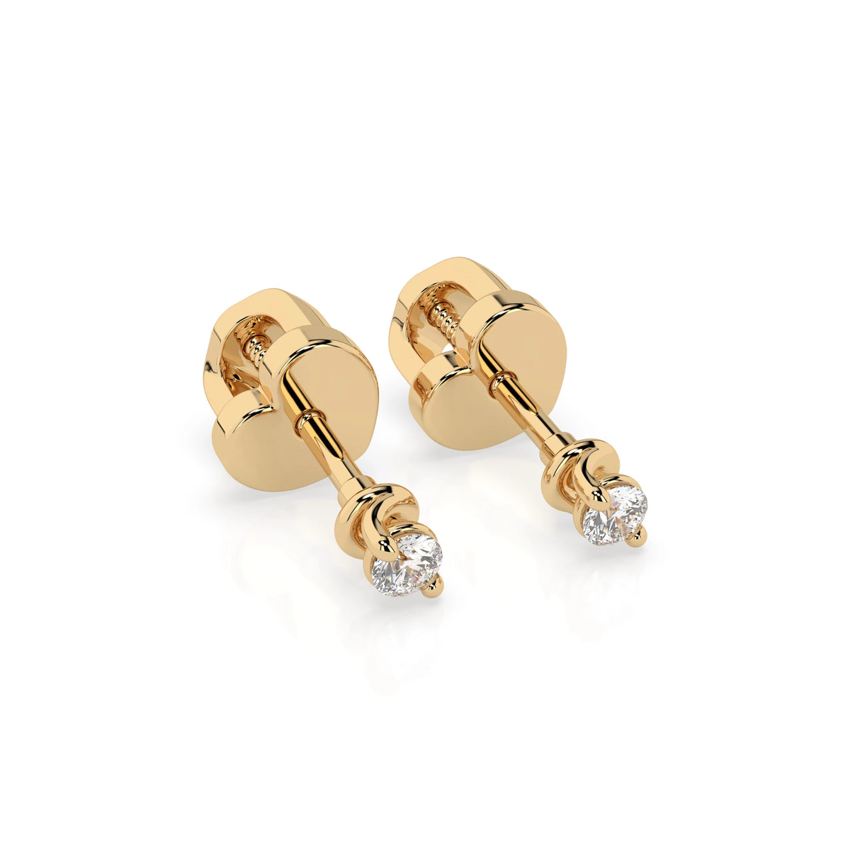Cercei din Aur cu Diamante Rotunde Briliant 0.08 CT