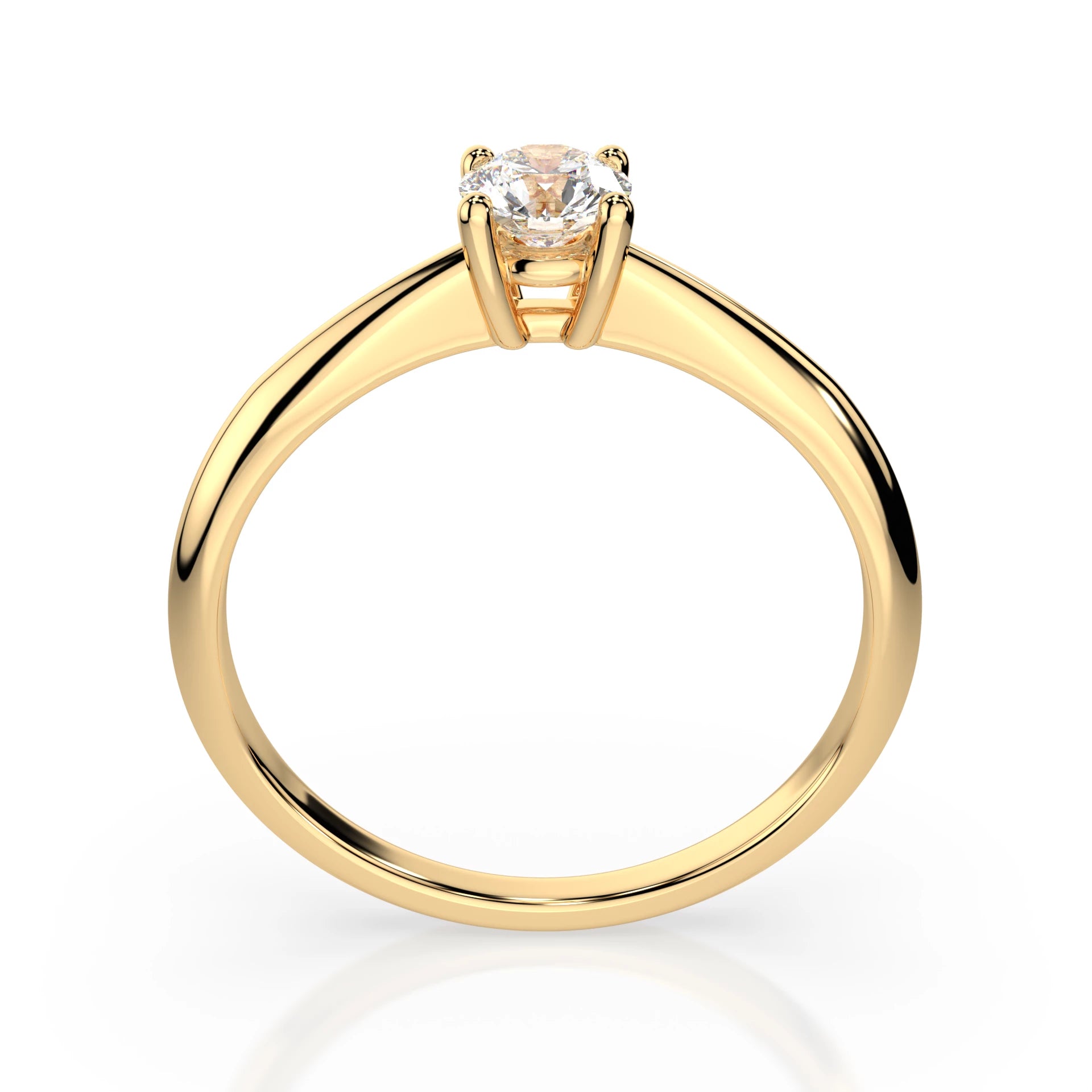 Inel de Logodnă Solitaire din Aur, Diamant Rotund Briliant 0.30 CT