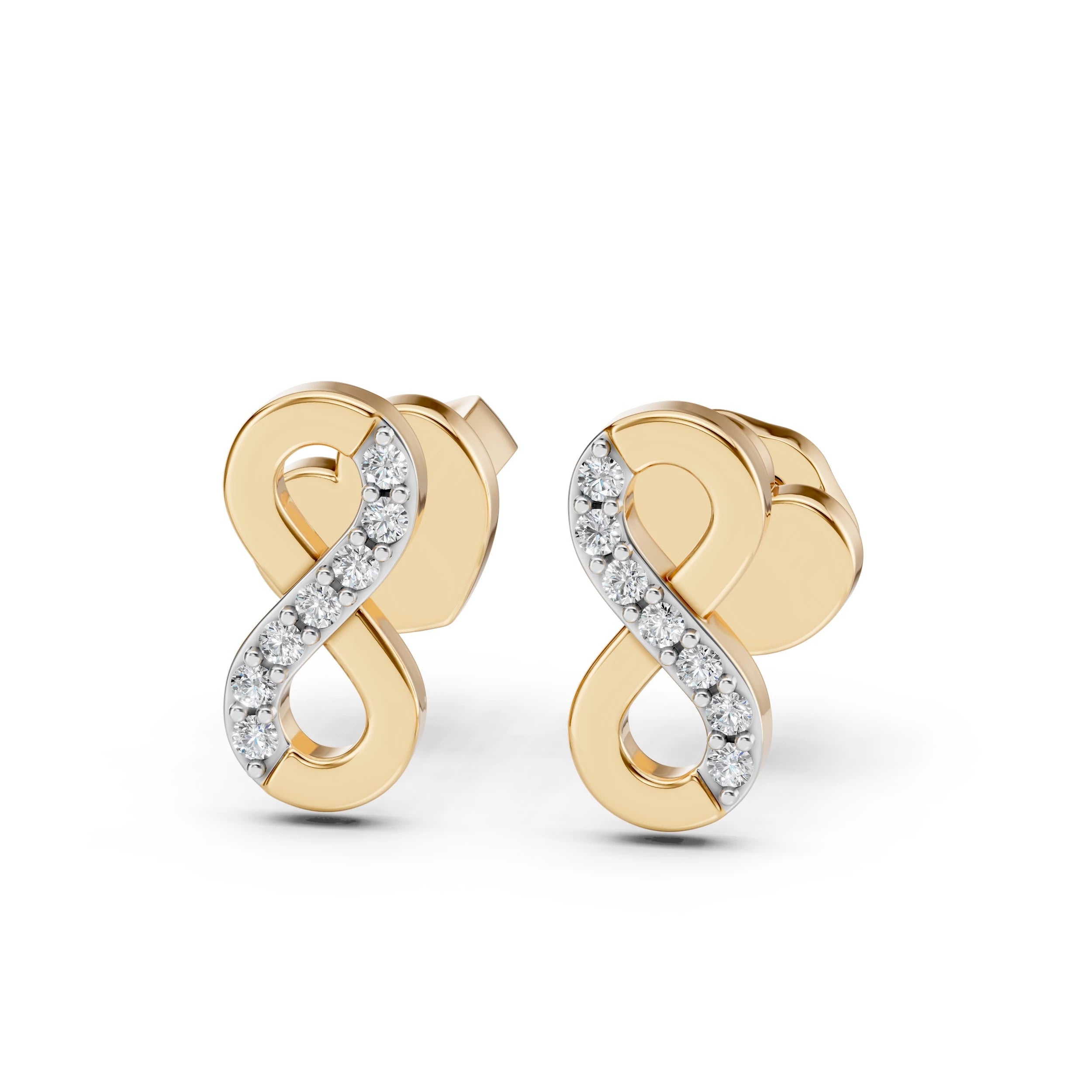 Cercei din Aur cu Diamante Rotunde Briliant 0.09 CT