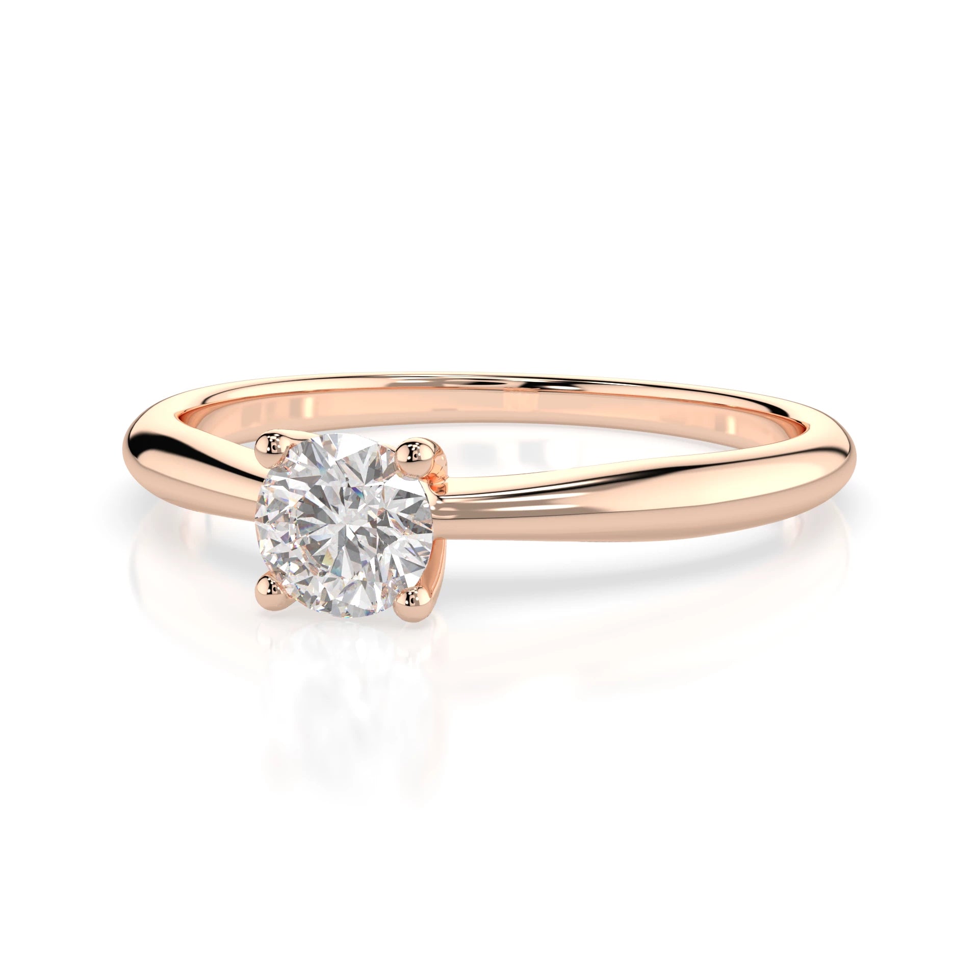 Inel de Logodnă Solitaire din Aur, Diamant Rotund Briliant 0.30 CT