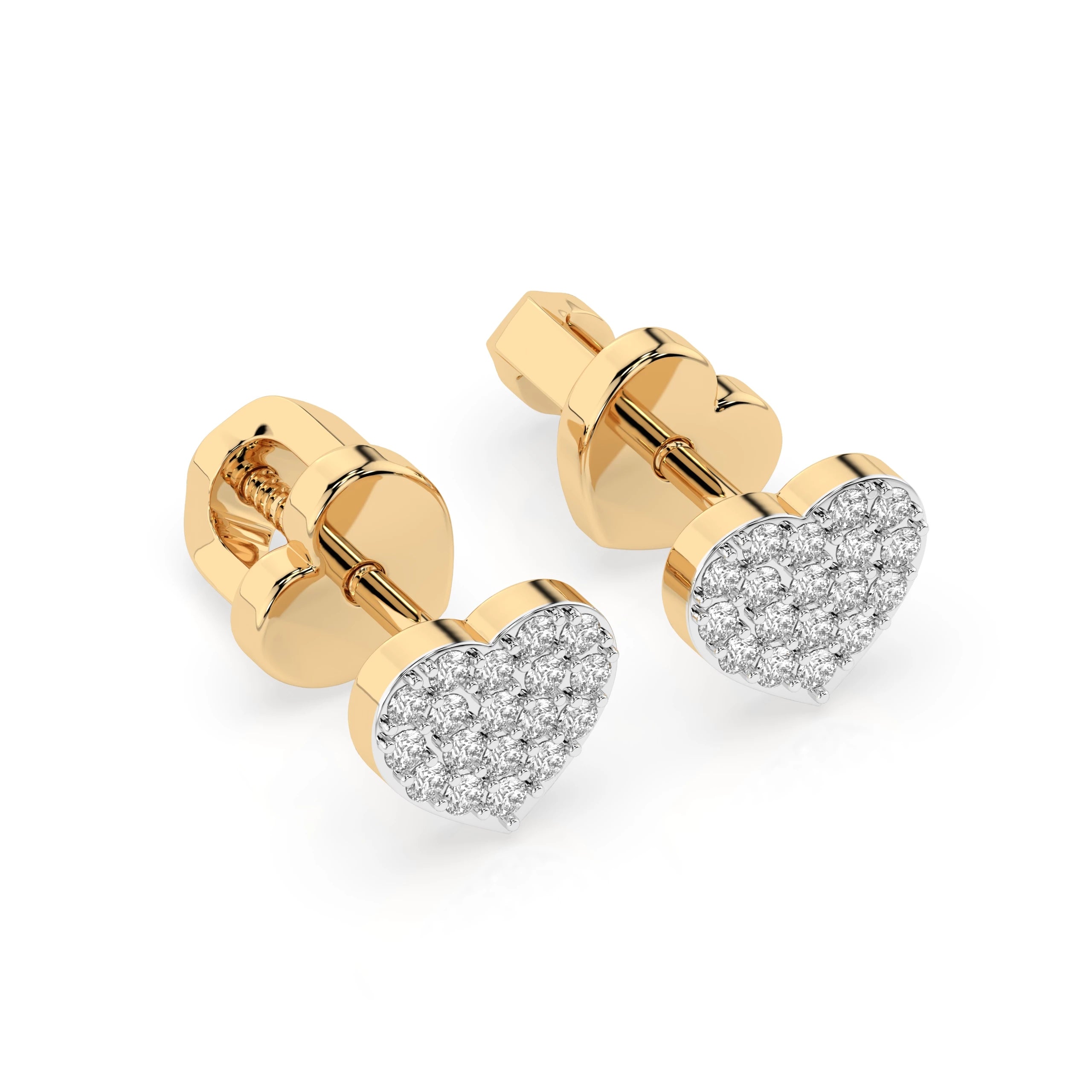 Cercei din Aur cu Diamante Rotunde Briliant 0.18 CT