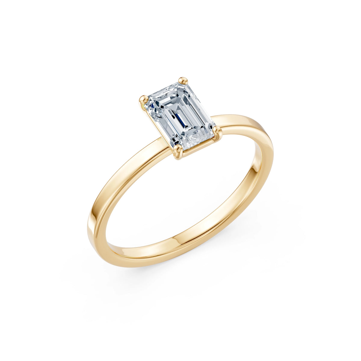 Inel de Logodnă Solitaire din Aur, Diamant Emerald 1,00 CT