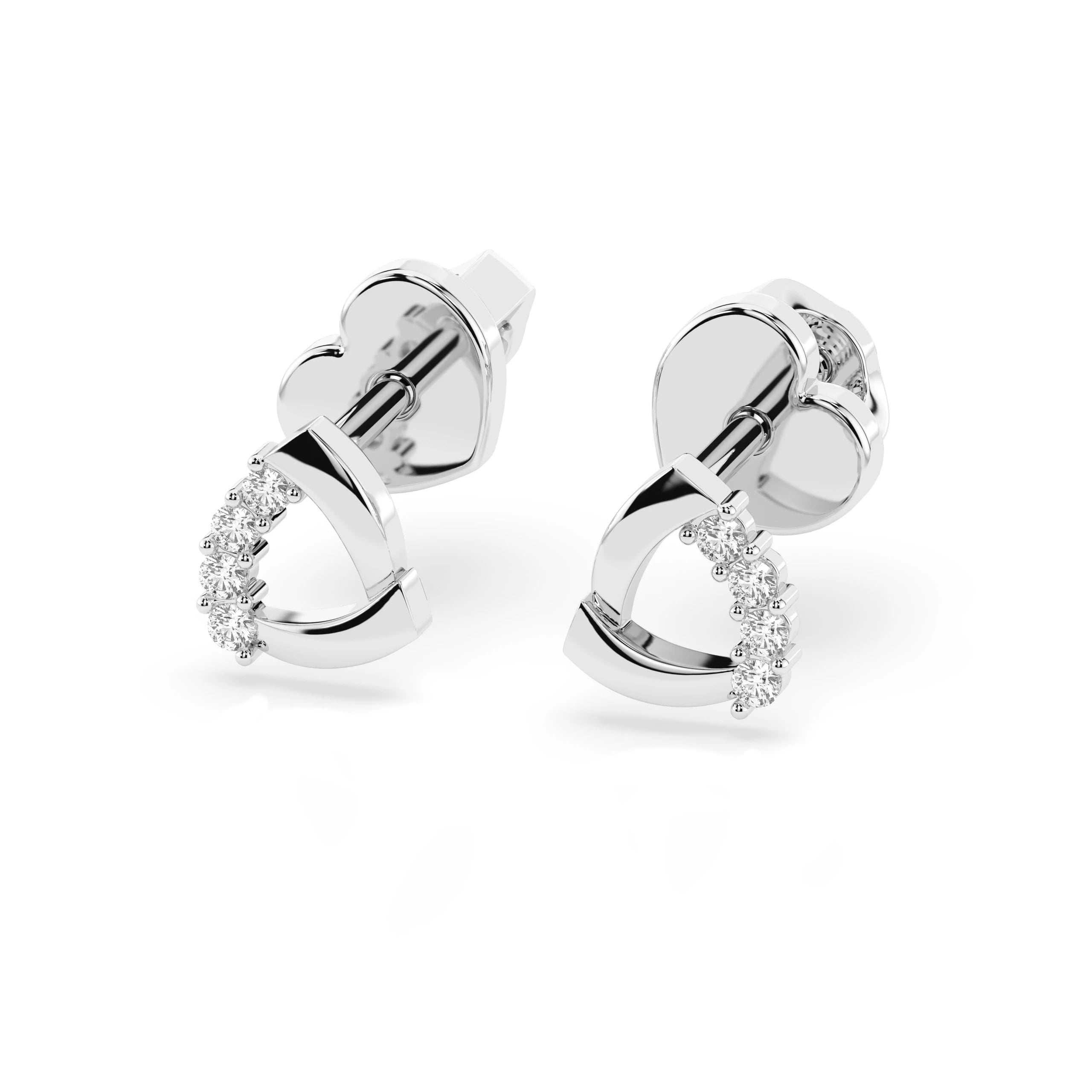 Cercei din Aur cu Diamante Rotunde Briliant 0.05 CT