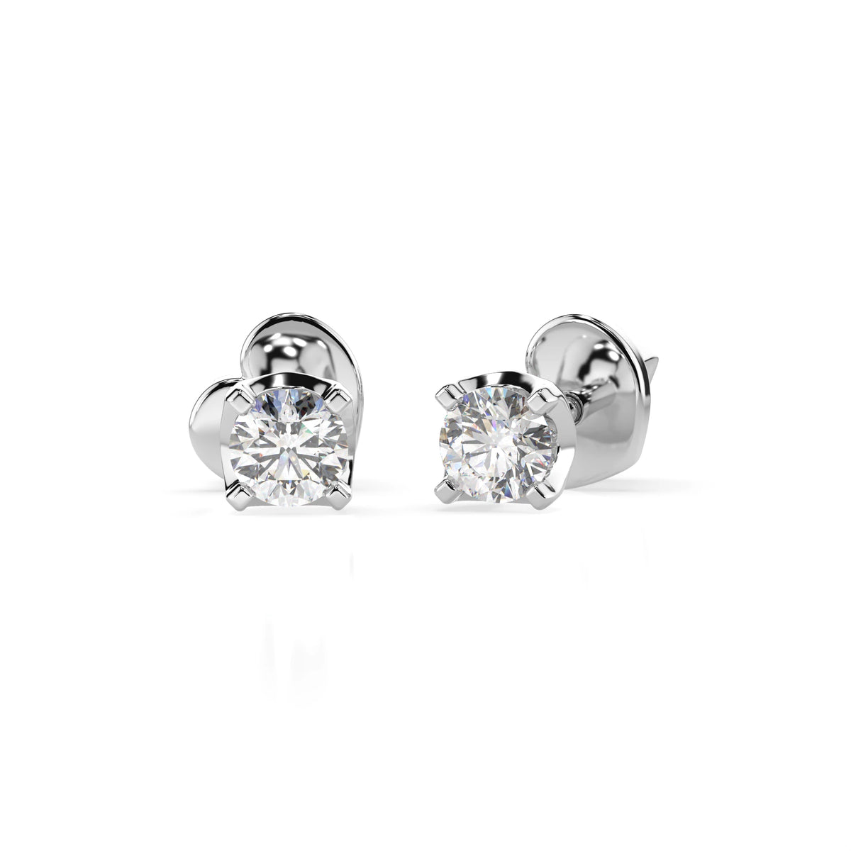 Cercei din Aur cu Diamante, Forma Rotund Briliant, 0,20 CT