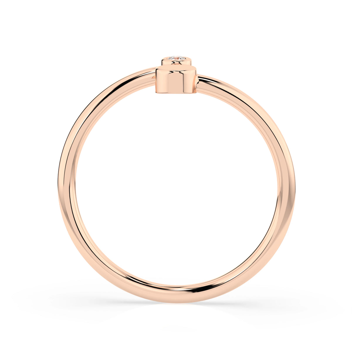 Inel din Aur cu Diamant, Forma Rotund Briliant, 0,02 CT