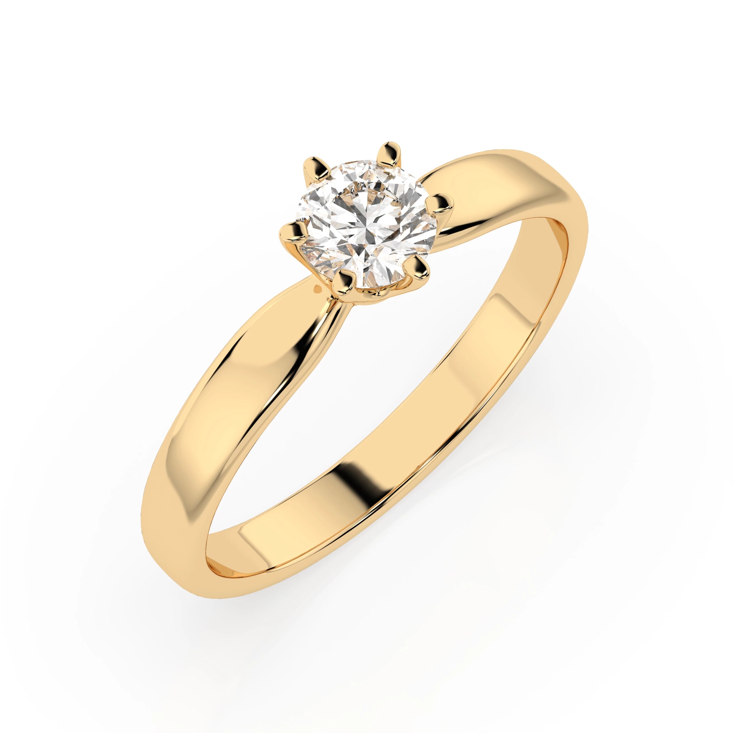 Inel de Logodnă Solitaire din Aur, Diamant Rotund Briliant 0.30 CT