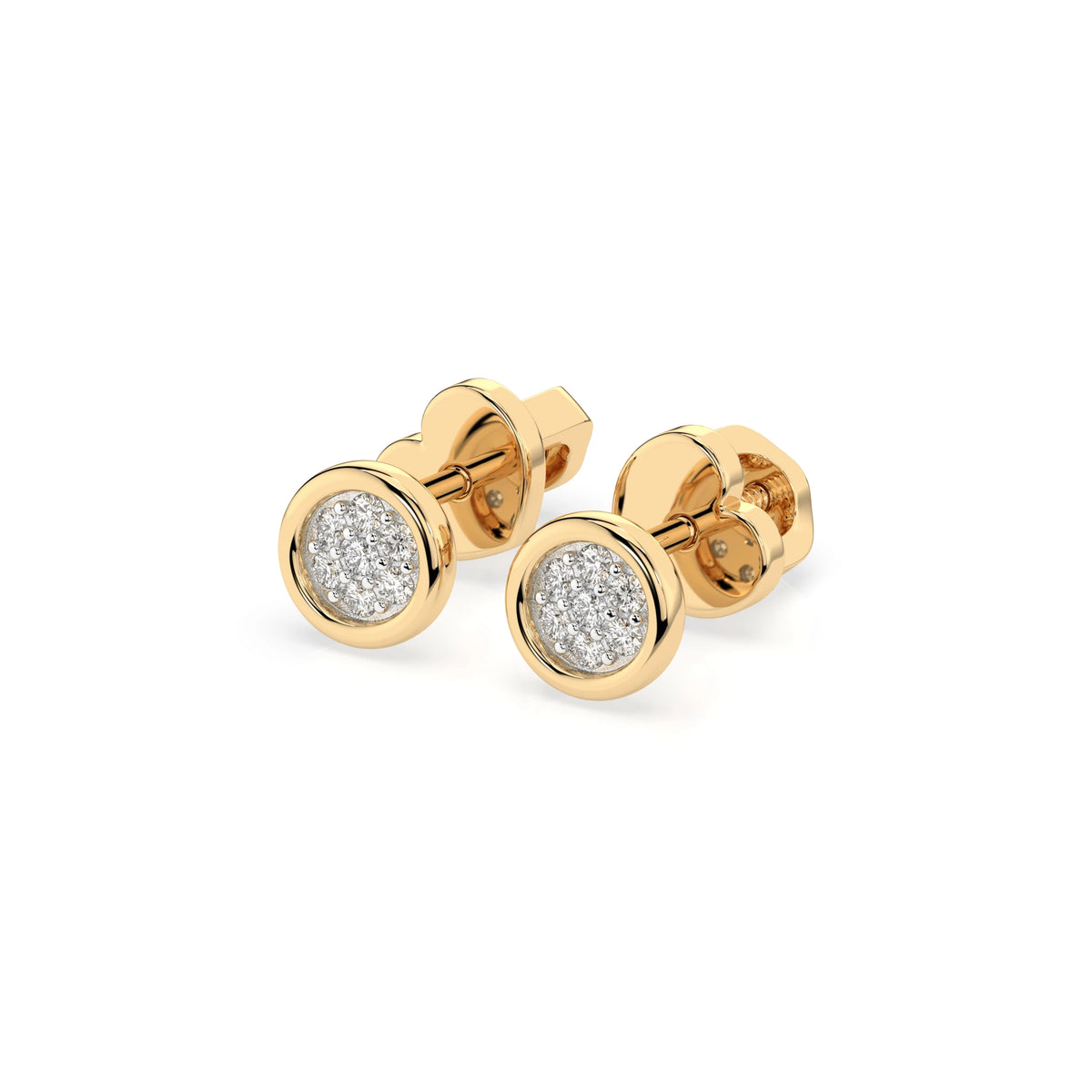 Cercei din Aur cu Diamante Rotunde Briliant 0.08 CT