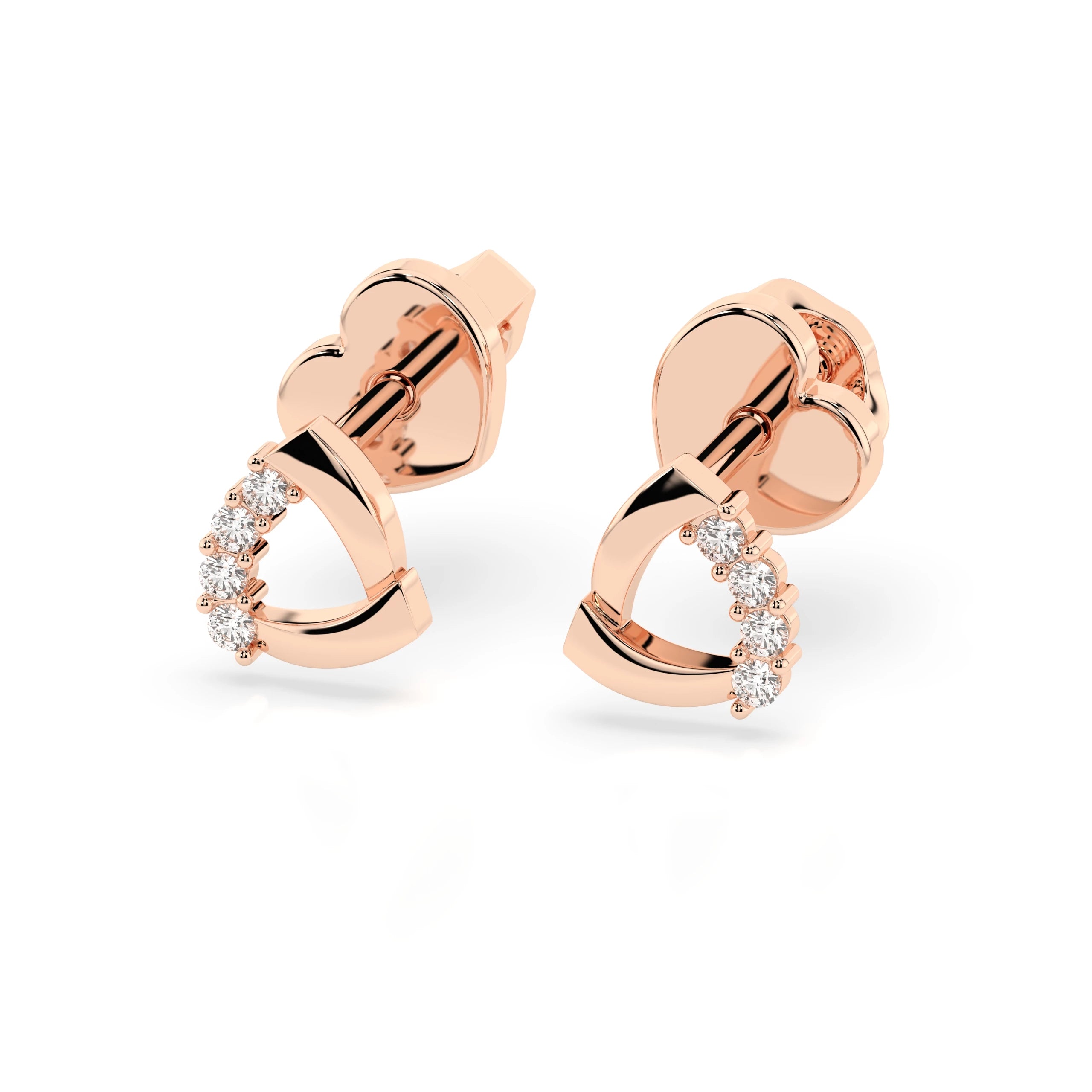 Cercei din Aur cu Diamante Rotunde Briliant 0.05 CT
