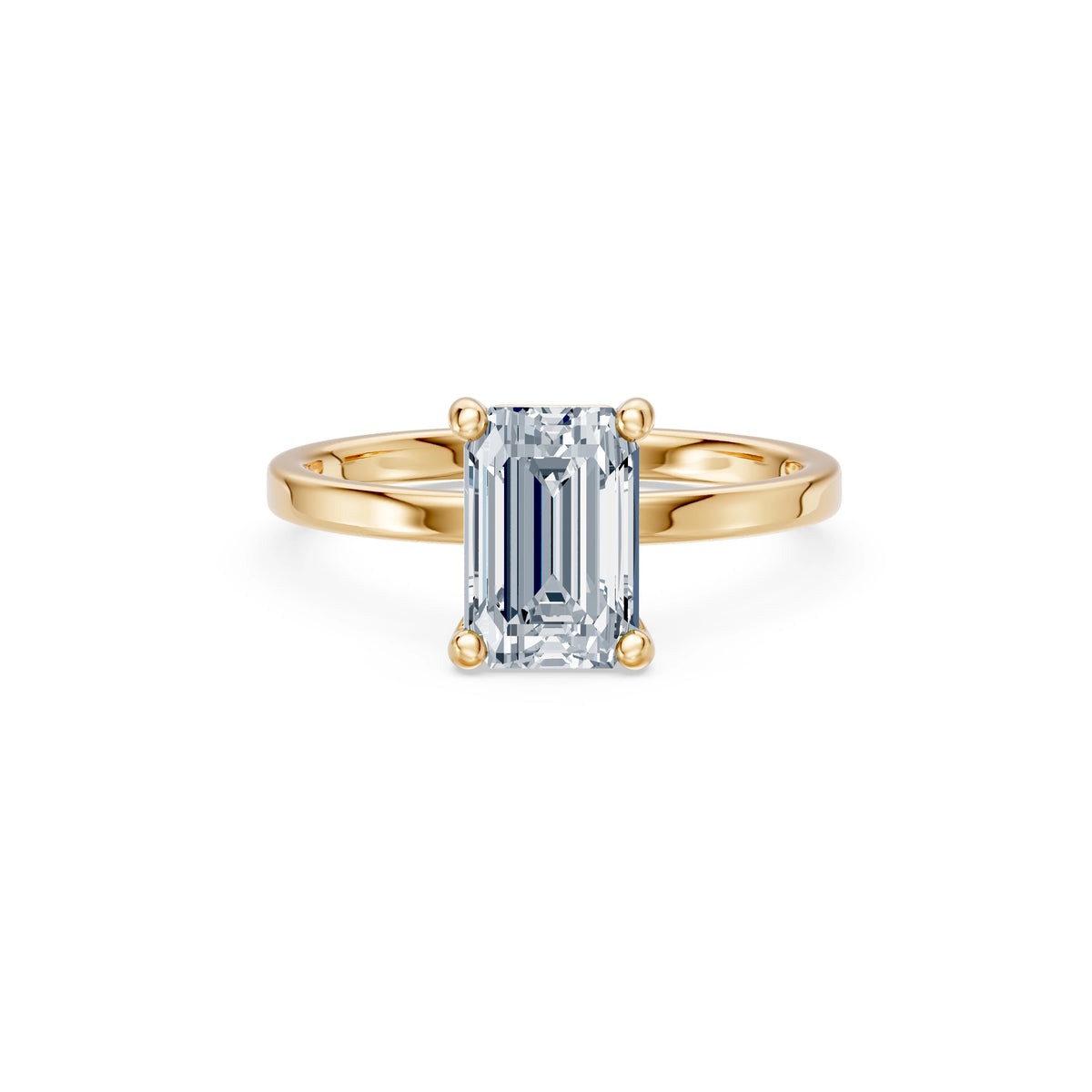Inel de Logodnă Solitaire din Aur, Diamant Emerald 2,00 CT