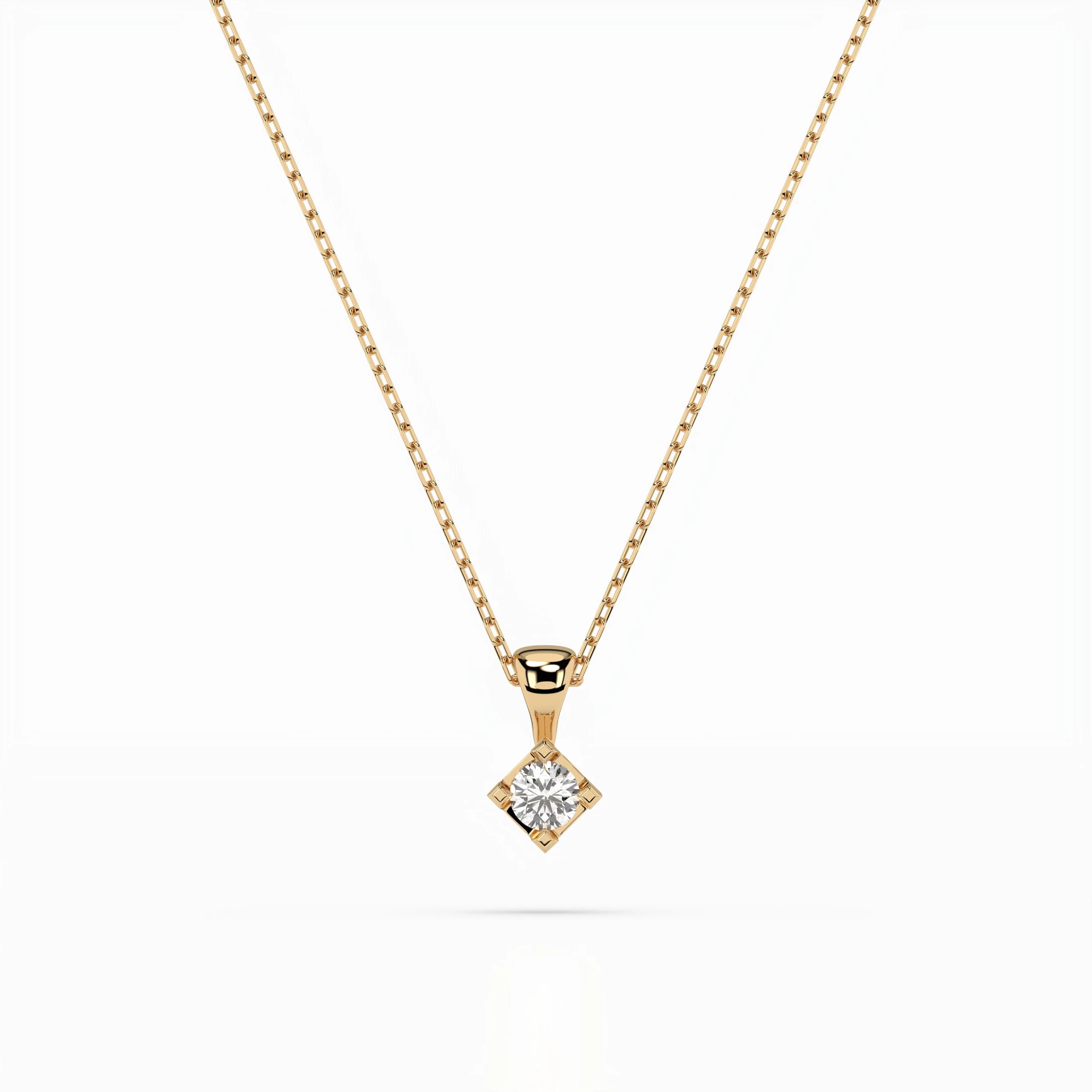 Colier din Aur cu Diamant Rotund Briliant 0.08 CT