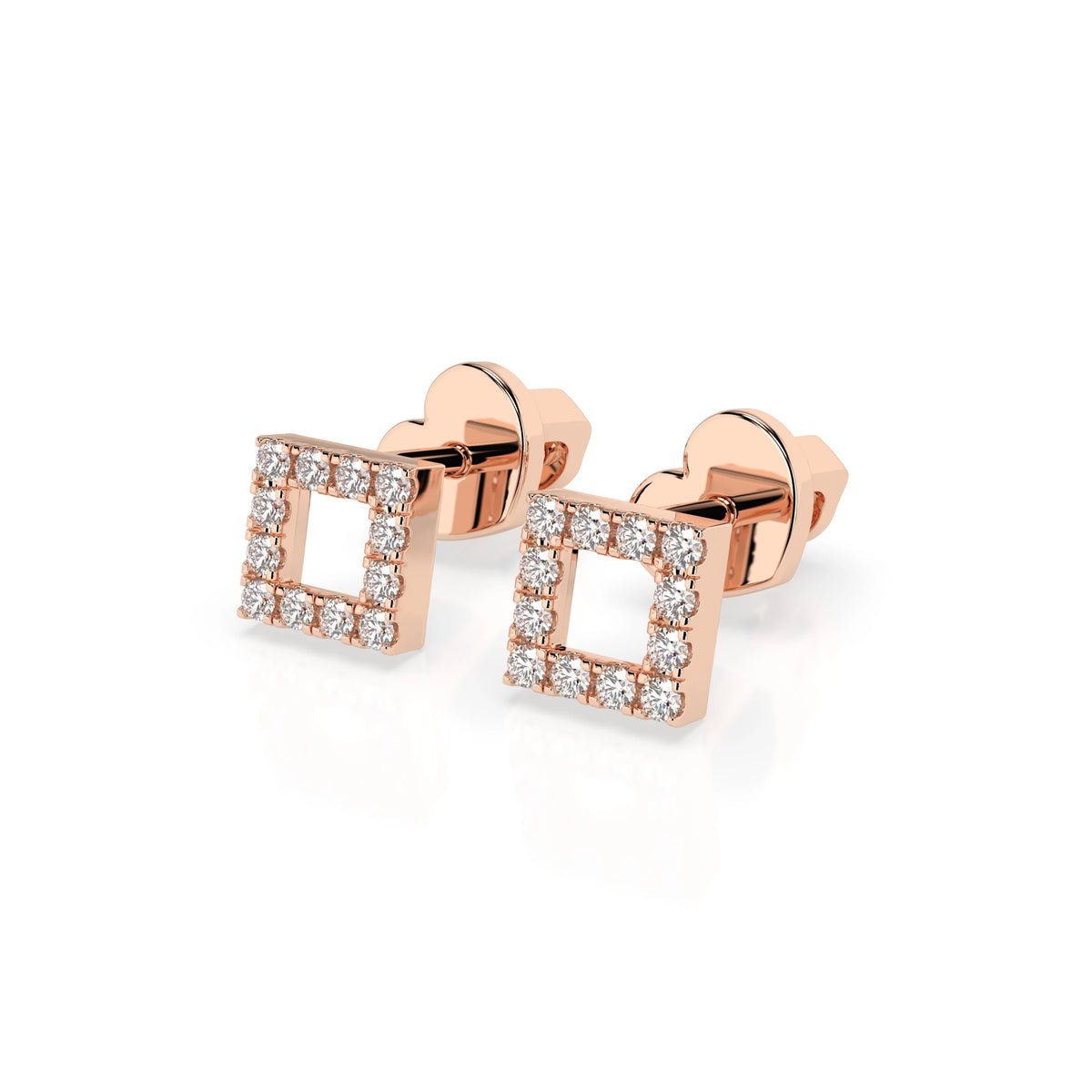Cercei din Aur cu Diamante Rotunde Briliant 0.14 CT