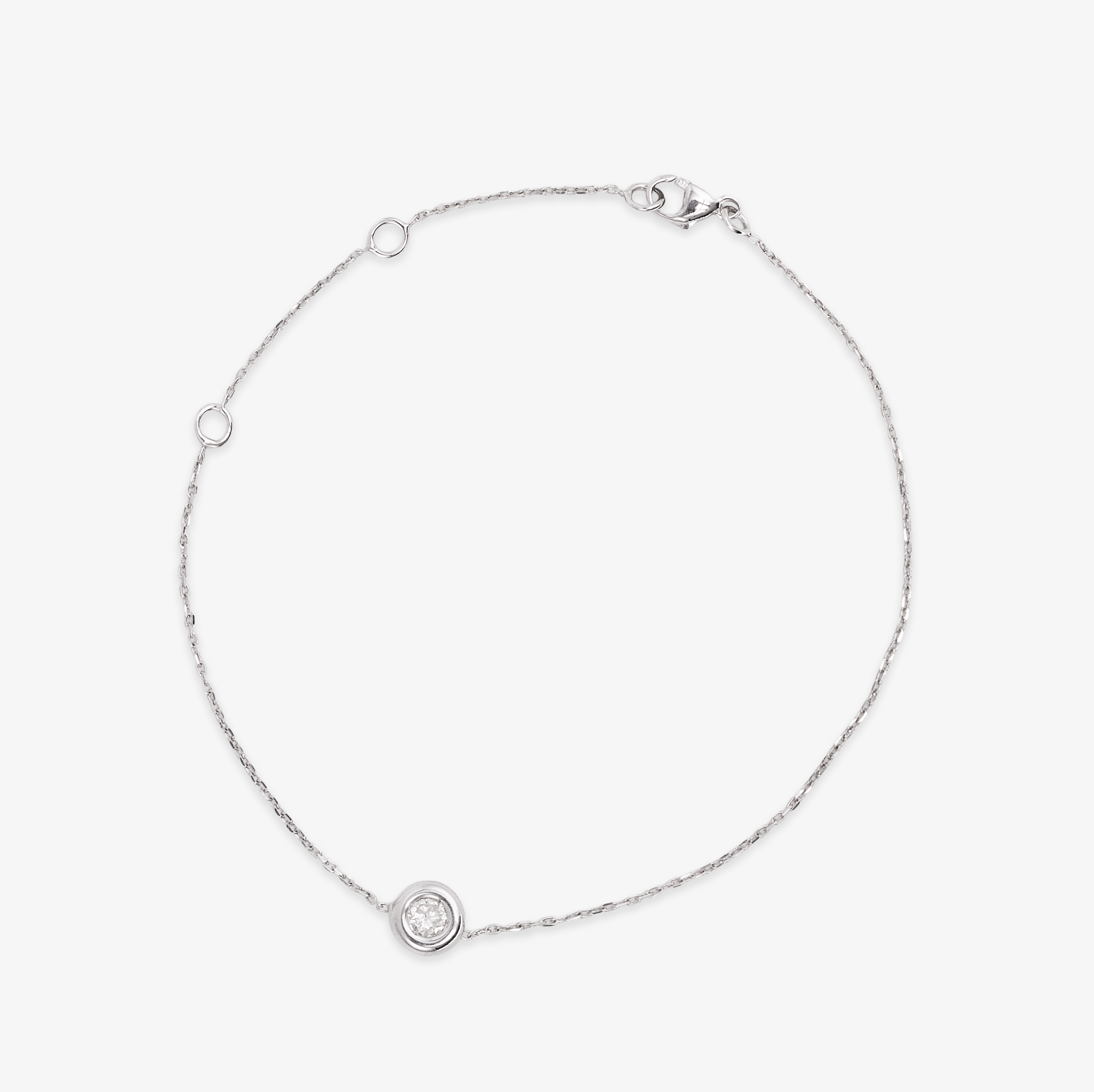 Bratara din aur alb cu diamant central