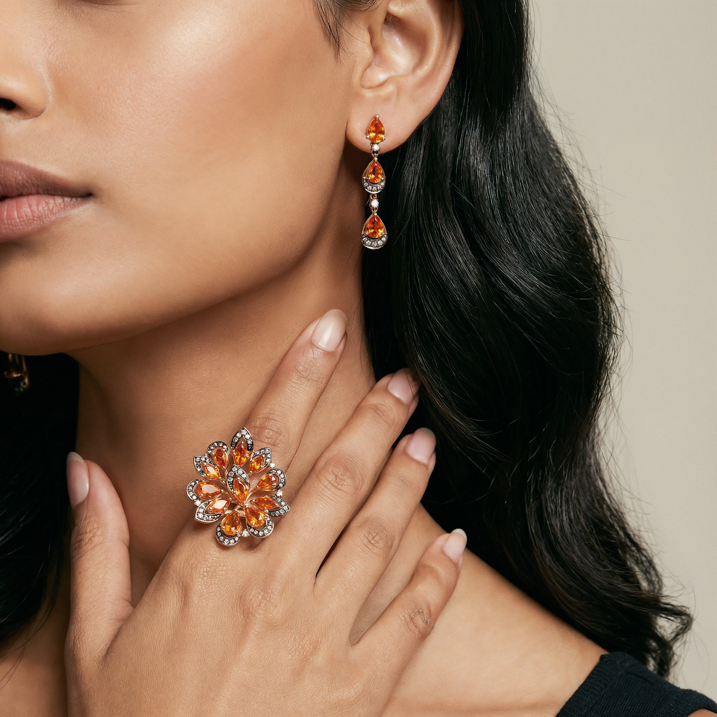 Olex earrings with London topaz and diamonds