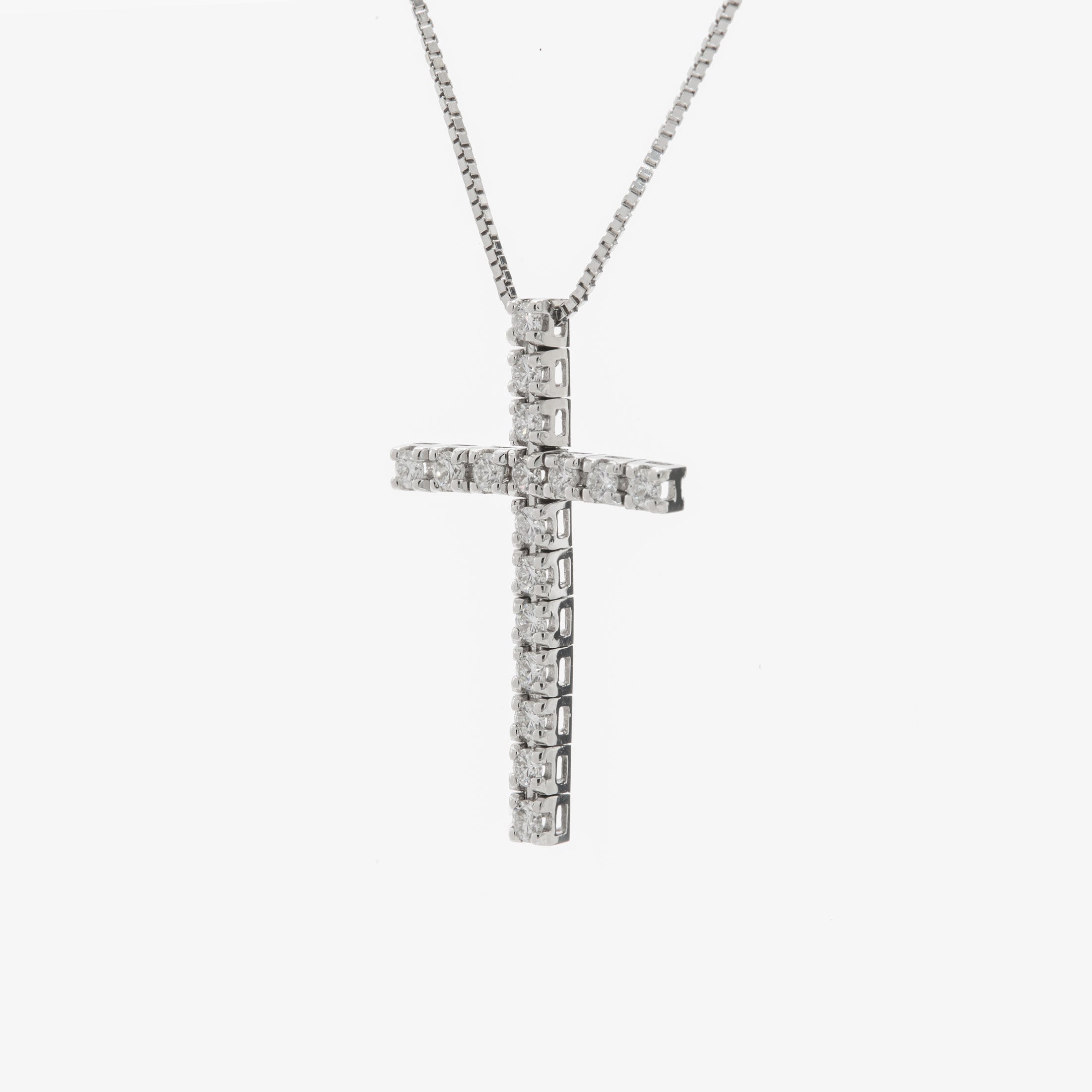 Colier Cruce cu Diamante Albe 0.22ct