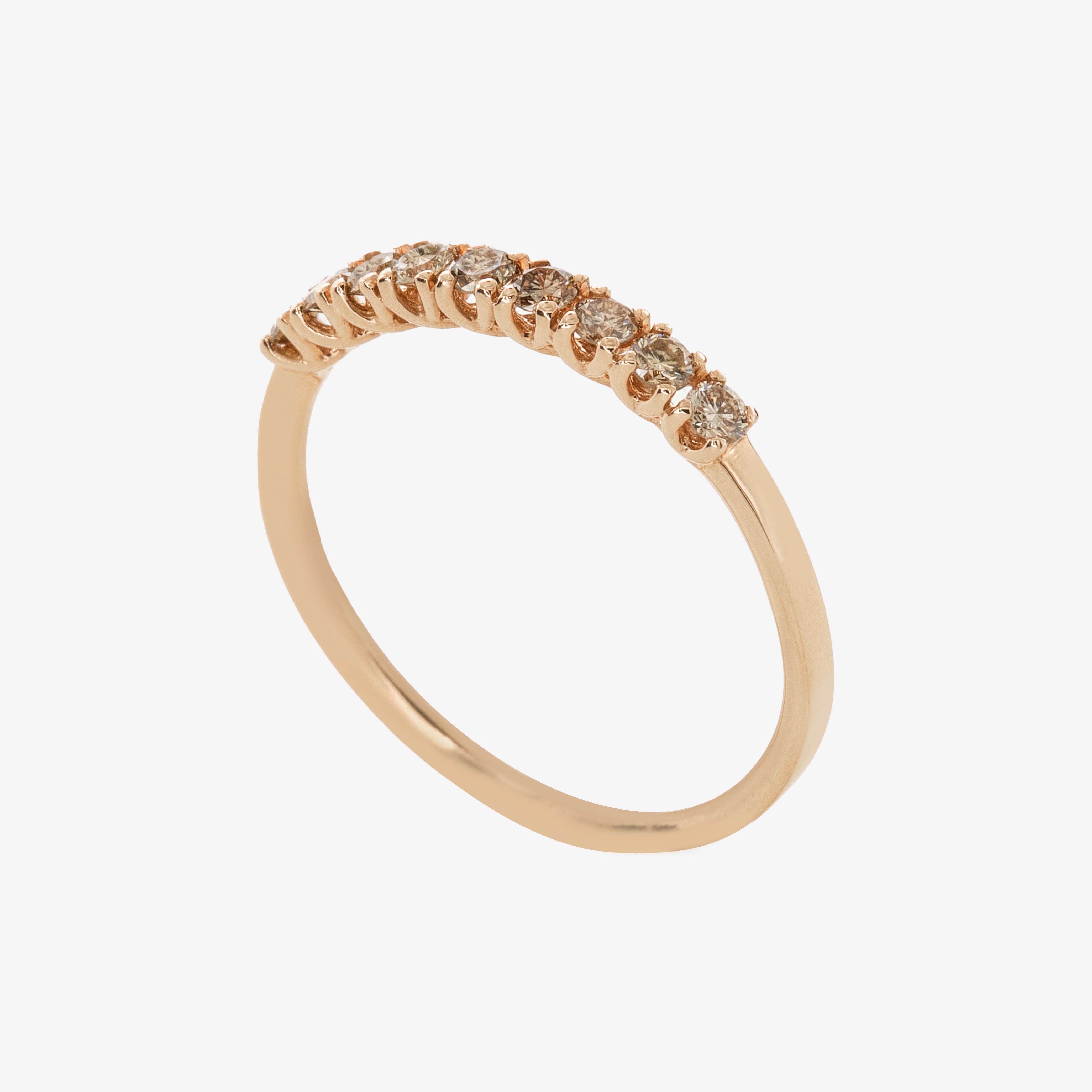 Semi-eternity ring with brown diamonds