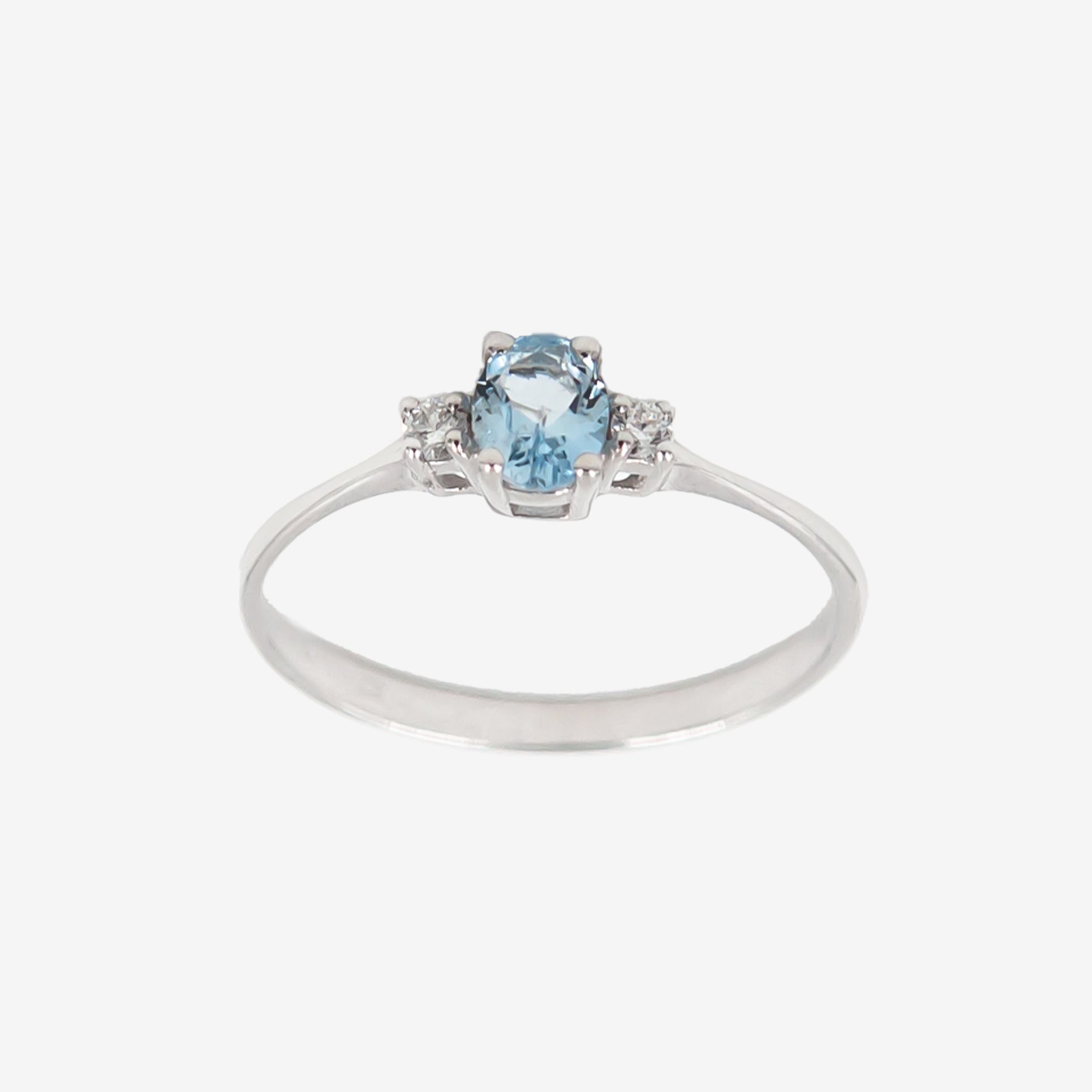 Inel aur 18k cu aquamarin 0.27 ct si diamante