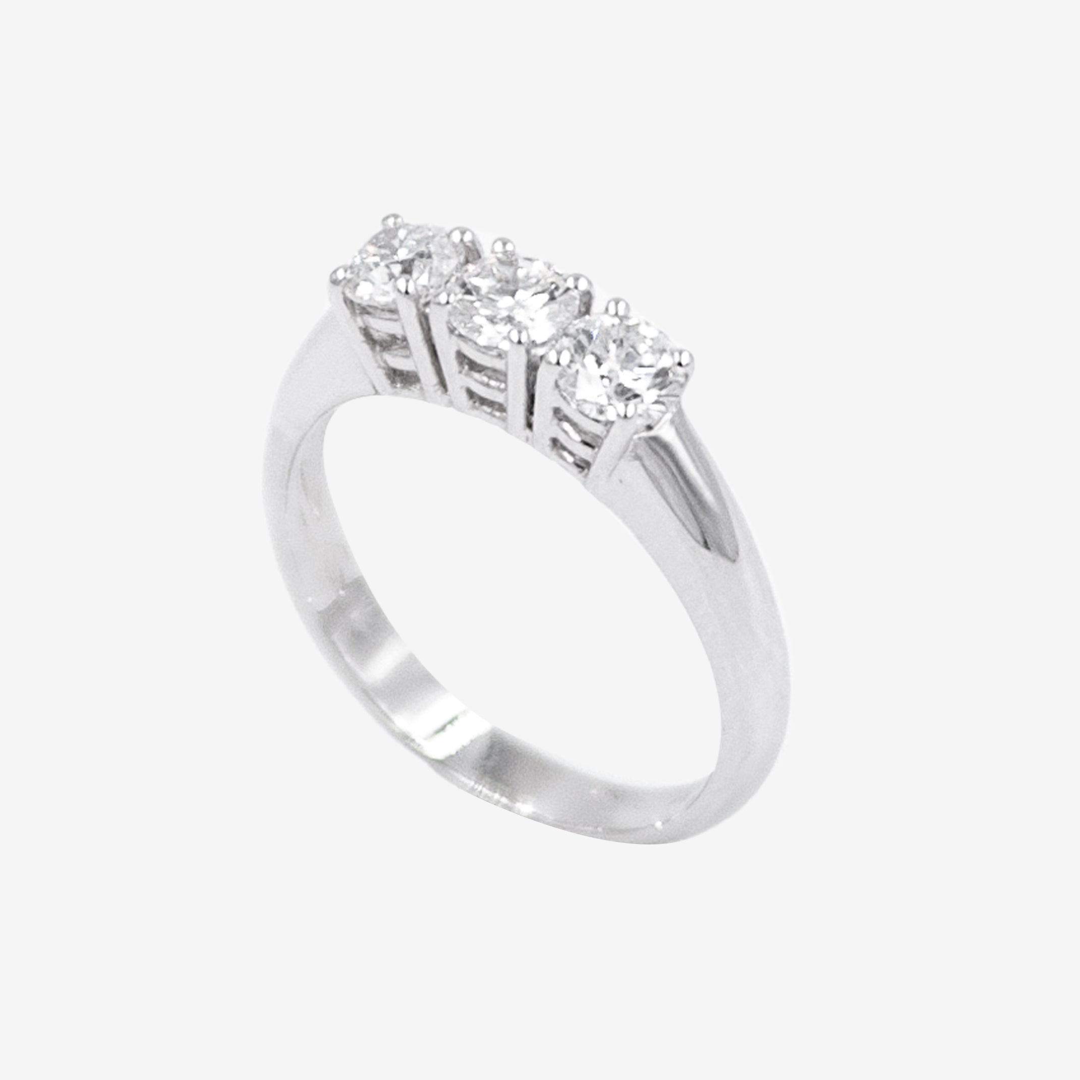 Trilogy ring with diamonds