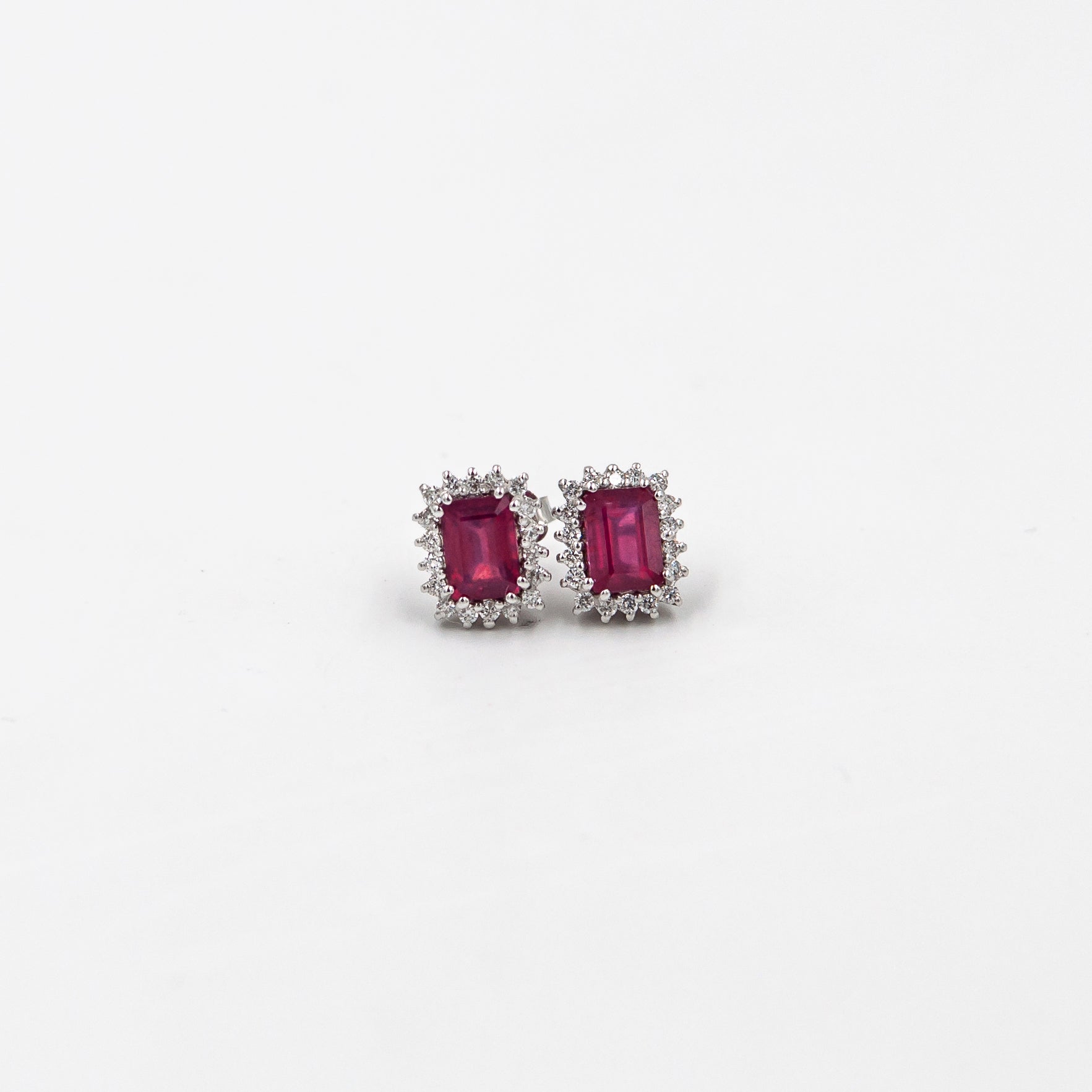 Cercei Ruby Sparkle cu Diamante