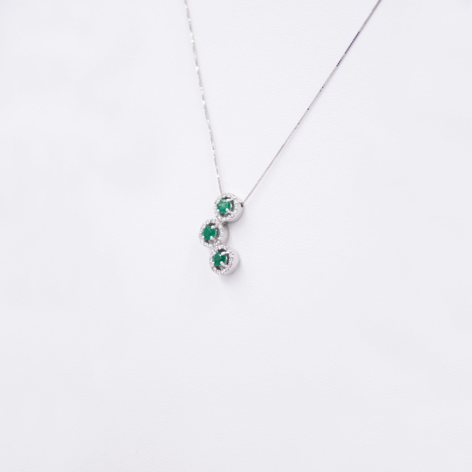 Trio Necklace with Emeralds and Diamonds