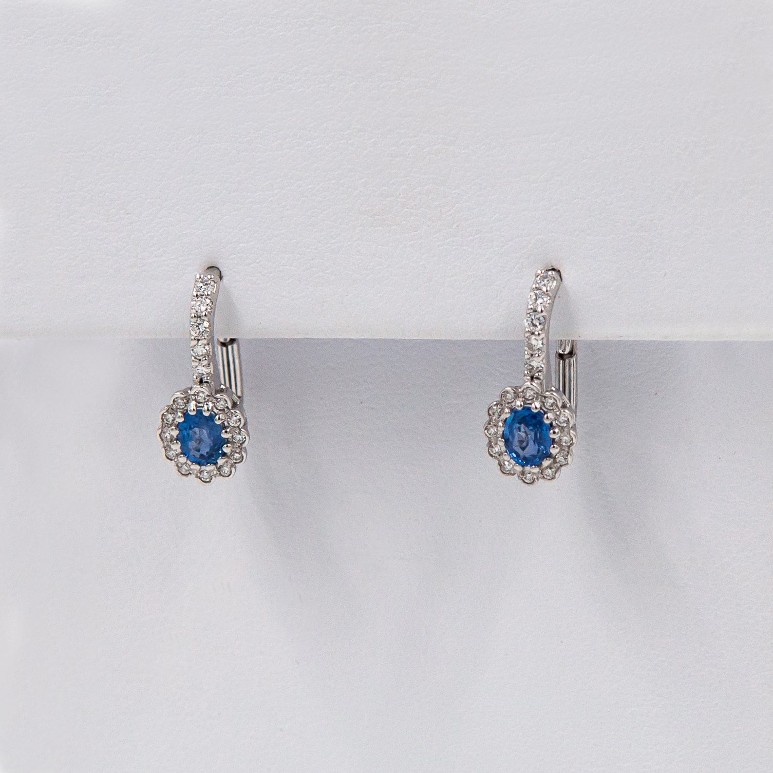 Sapphire Flowers earrings with Diamonds and Sapphires