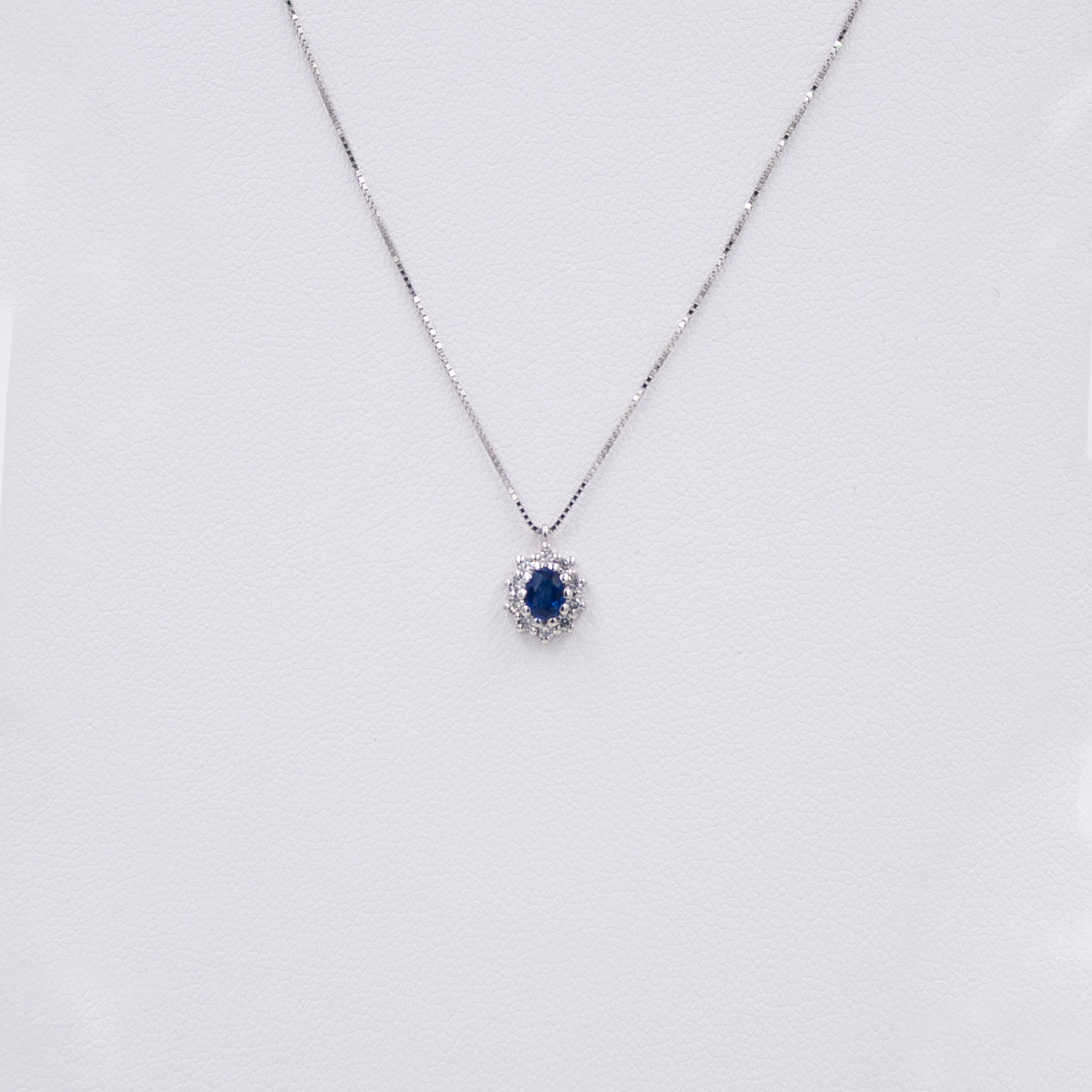 Colier aur 18k cu safir 0.25 ct si diamante