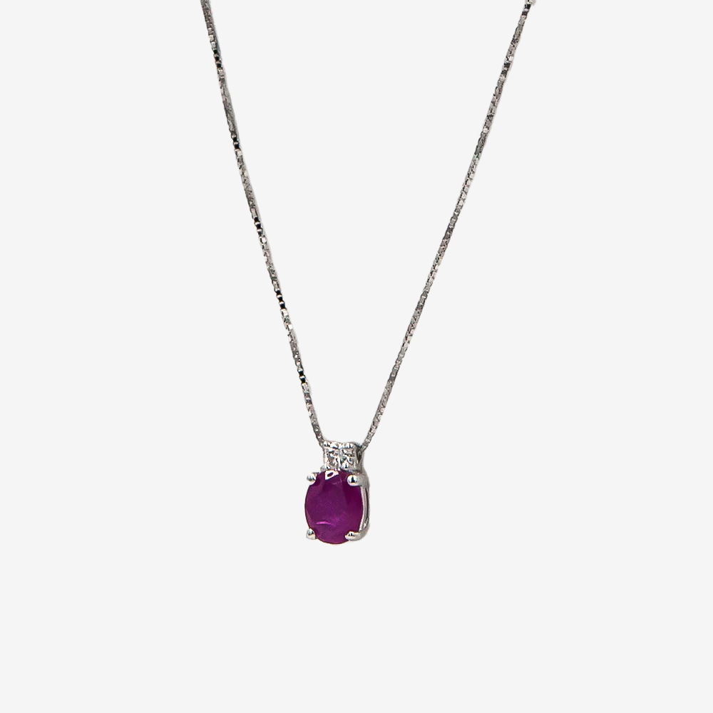 Droplet Necklace with Ruby