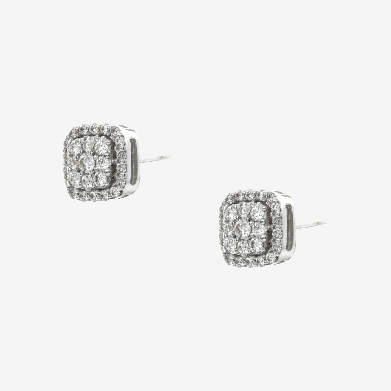 DIAMONDS SQUARE CAP EARRINGS