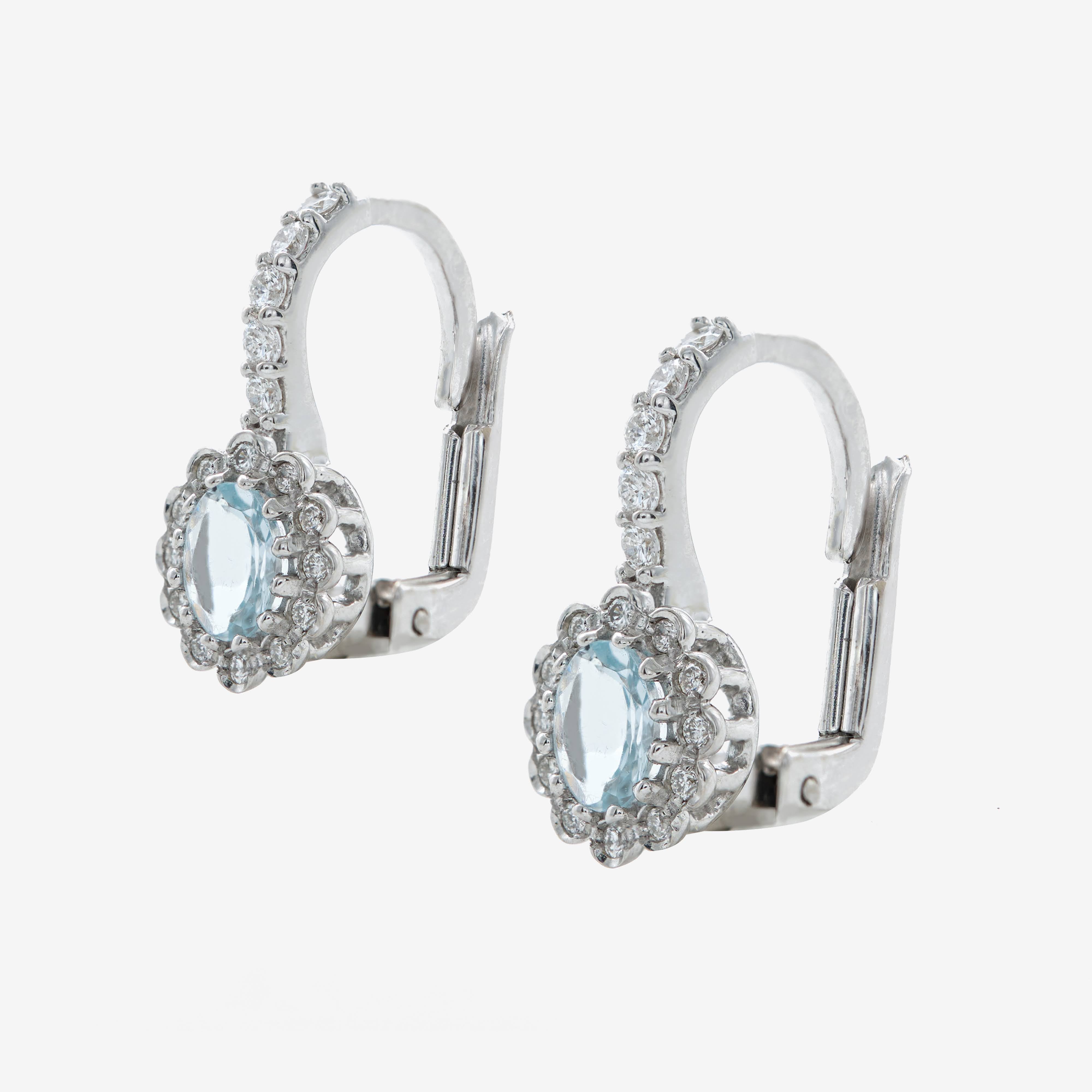 Divya earrings with aquamarine and diamonds