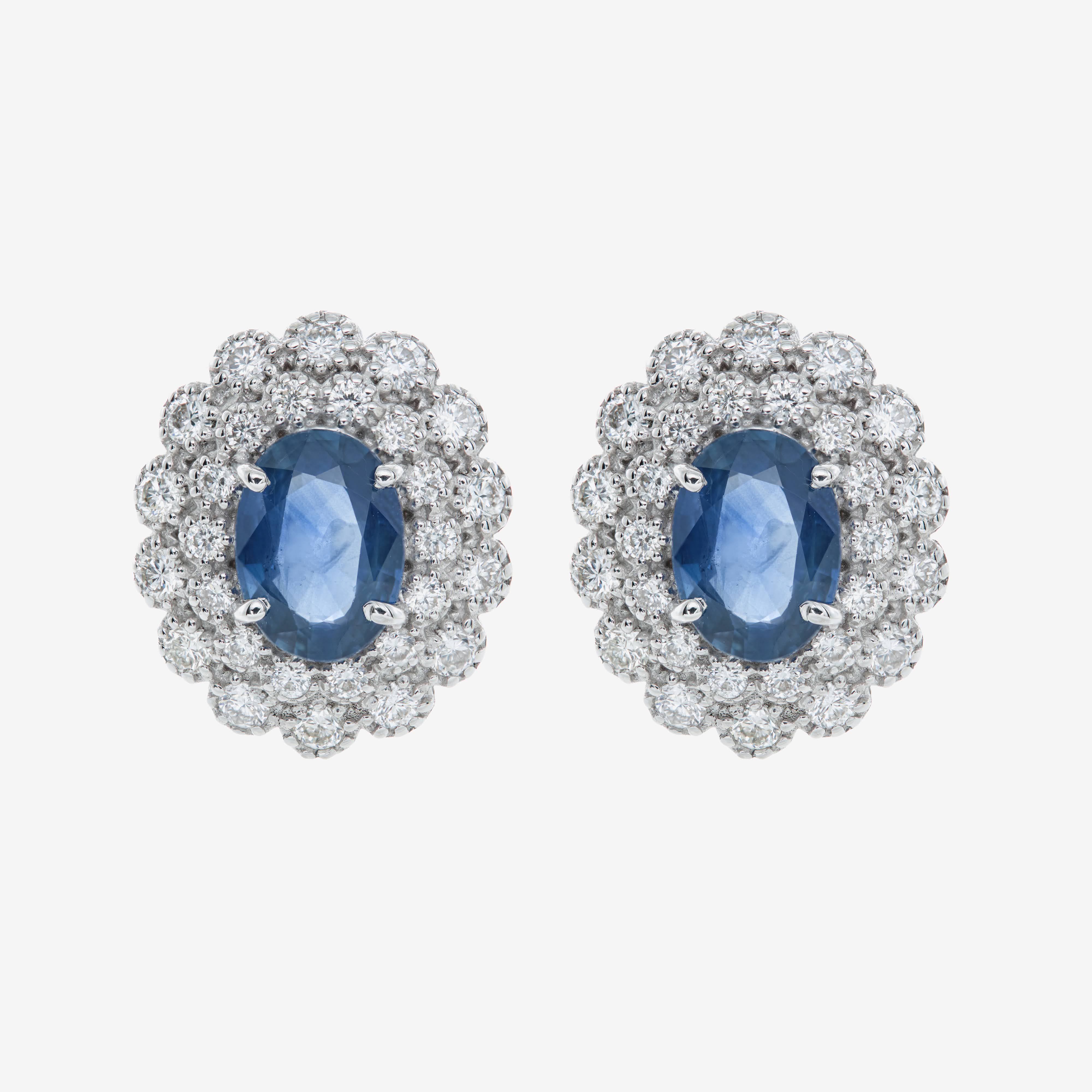 Petra earrings with sapphires and diamonds