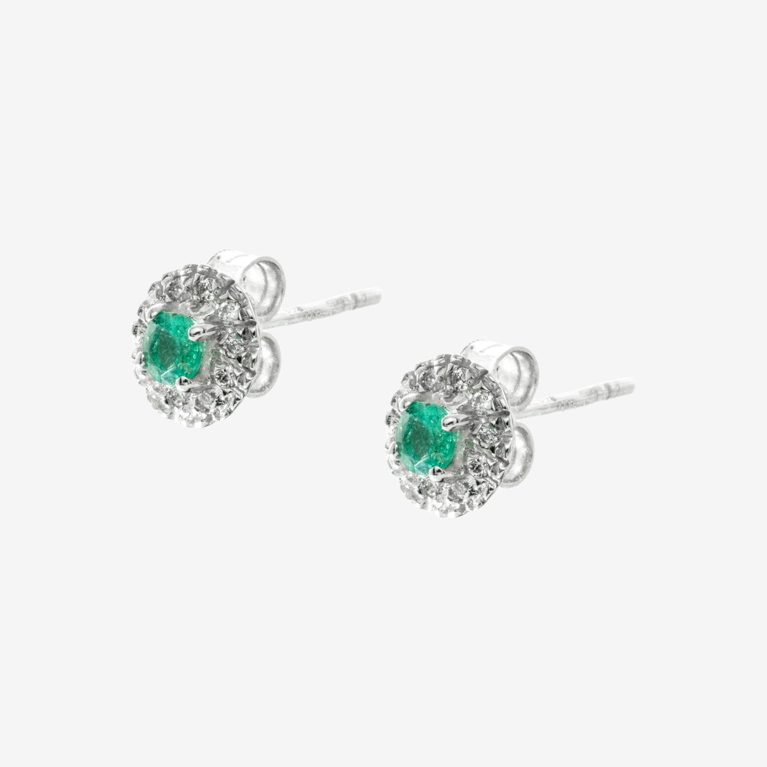 EMERALD DOTS EARRINGS WITH DIAMONDS AND EMERALDS