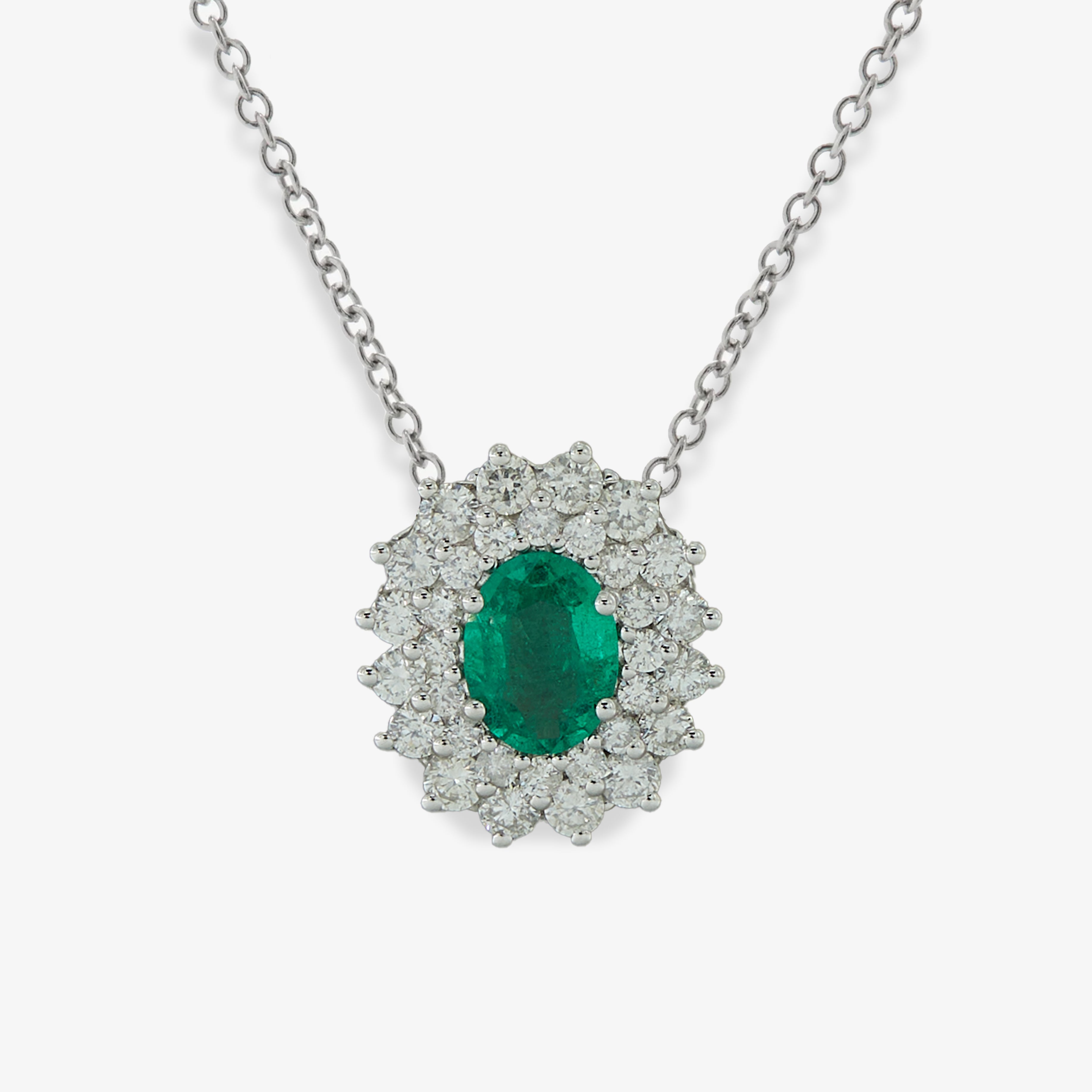 VANESA NECKLACE WITH EMERALD AND DIAMONDS
